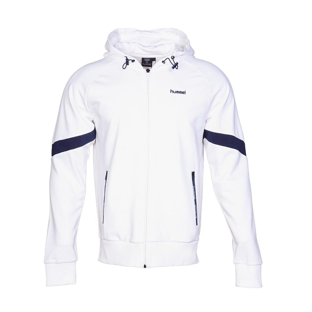 Hummel Hmljames Zip Hoodie Erkek Beyaz Tam Fermuarlı Sweat