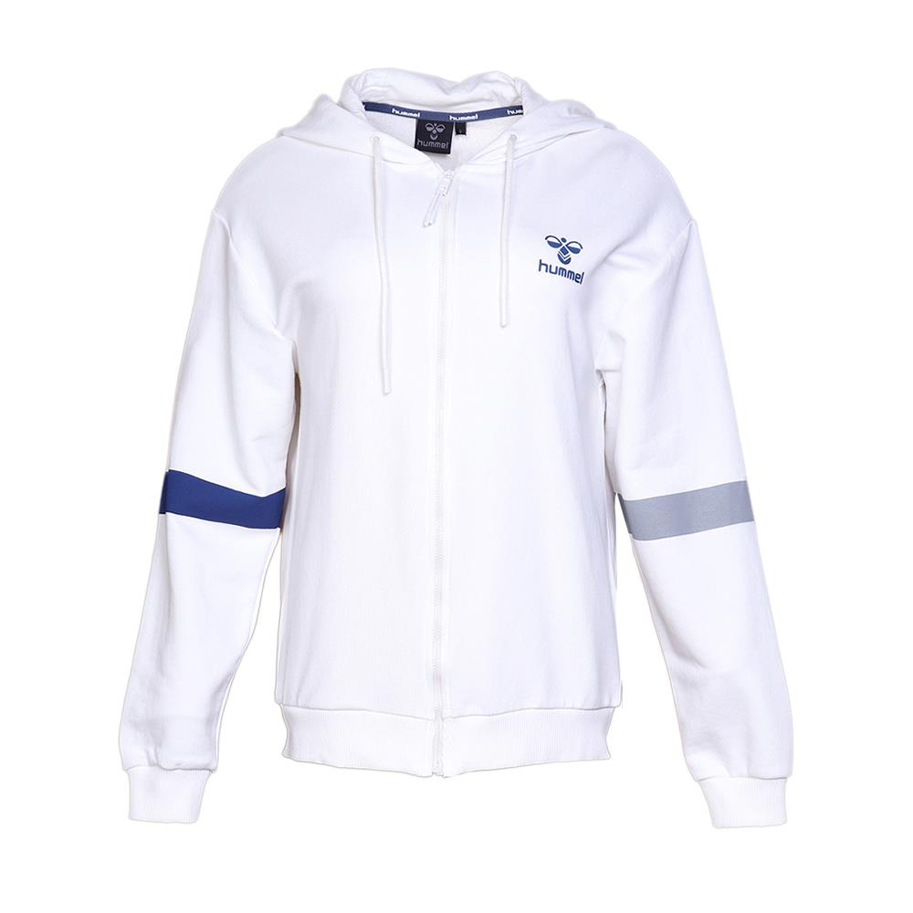 Hummel Hmllaurel Zip Hoodie Kadın Beyaz Tam Fermuarlı Sweat