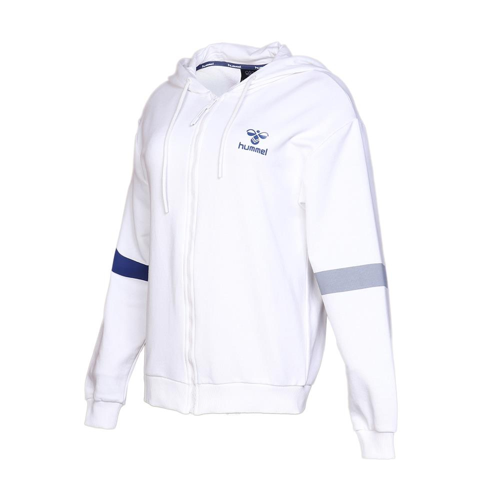 Hummel Hmllaurel Zip Hoodie Kadın Beyaz Tam Fermuarlı Sweat