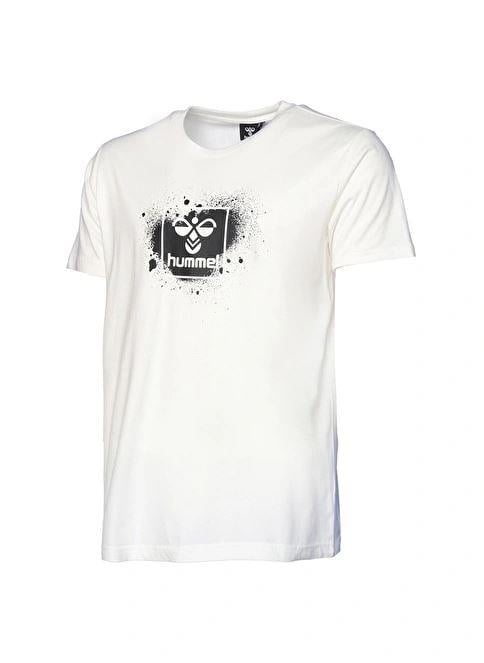 Hummel Hmlrowan T-Shirt S/S Erkek Beyaz Bisiklet Yaka Tshirt