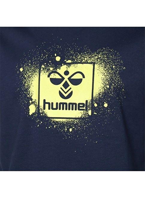Hummel Hmlrowan T-Shirt S/S Erkek Mavi Bisiklet Yaka Tshirt