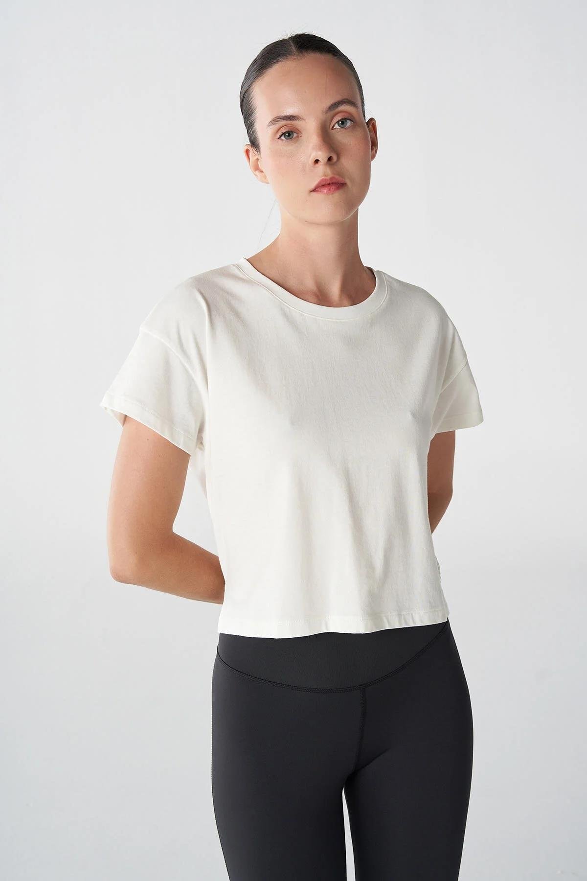 Hummel Hmlsandra Crop T-Shirt S/S Kadın  Bisiklet Yaka Tshirt
