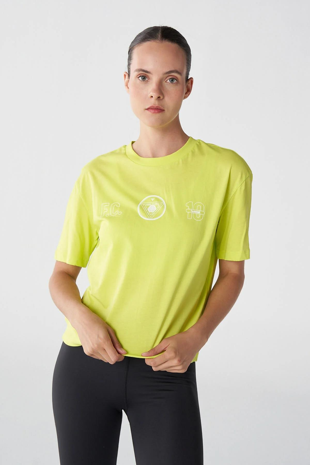 Hummel Hmlt-ic icona Boxy Unity T-Shirt Kadın  Bisiklet Yaka Tshirt