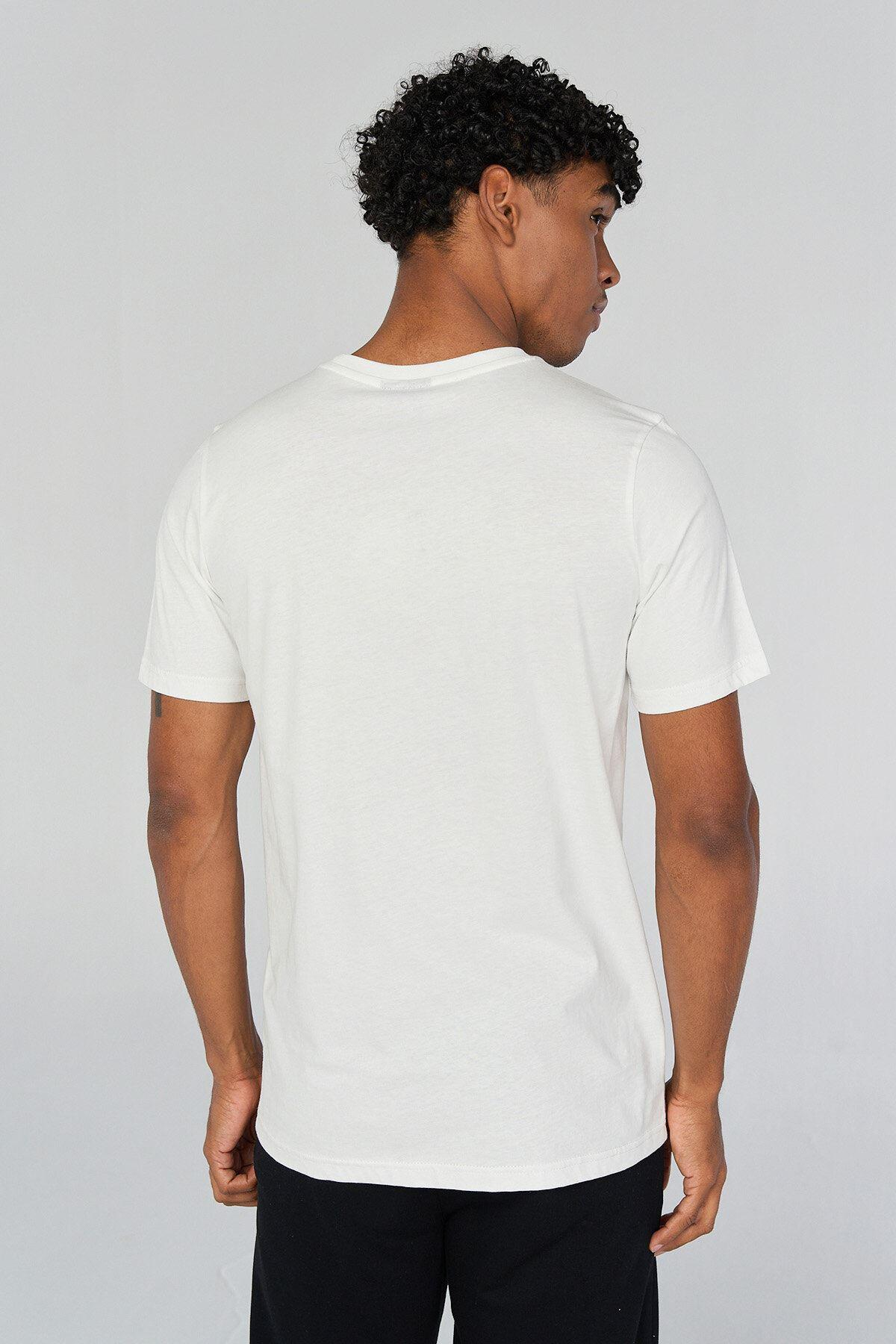Hummel Hmlt-isam T-Shirt Erkek Beyaz Bisiklet Yaka Tshirt