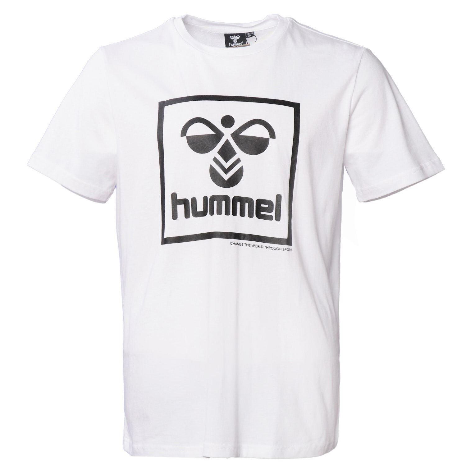 Hummel Hmlt-isam T-Shirt Erkek Beyaz Bisiklet Yaka Tshirt