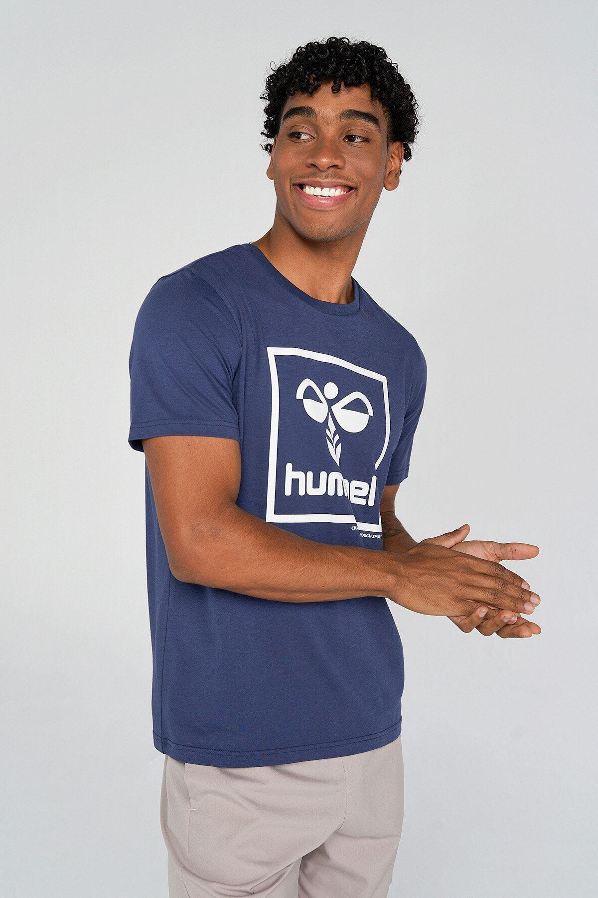 Hummel Hmlt-isam T-Shirt Erkek Renkli Bisiklet Yaka Tshirt