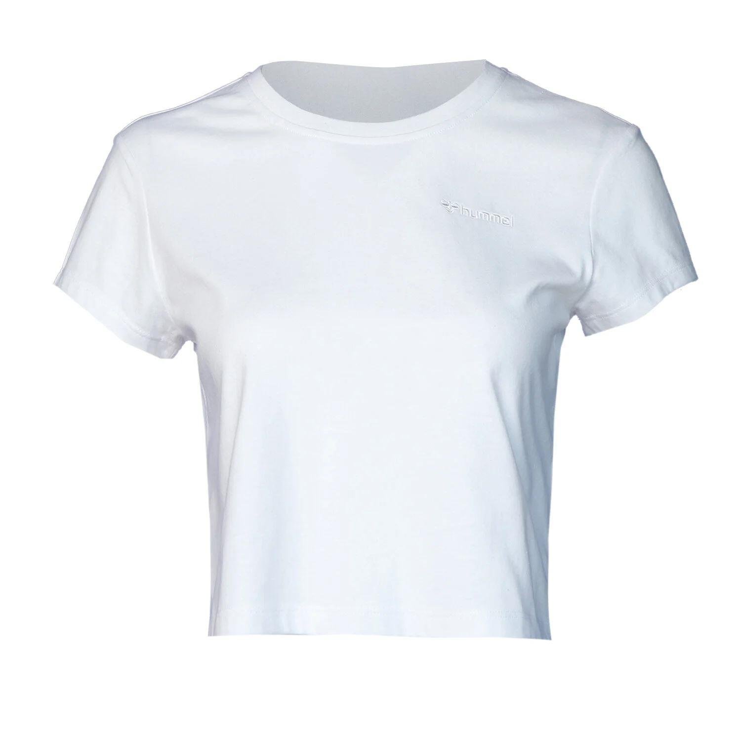 Hummel Hmlt-Mt Emmi Short T-Shirt Kadın Beyaz Bisiklet Yaka Tshirt
