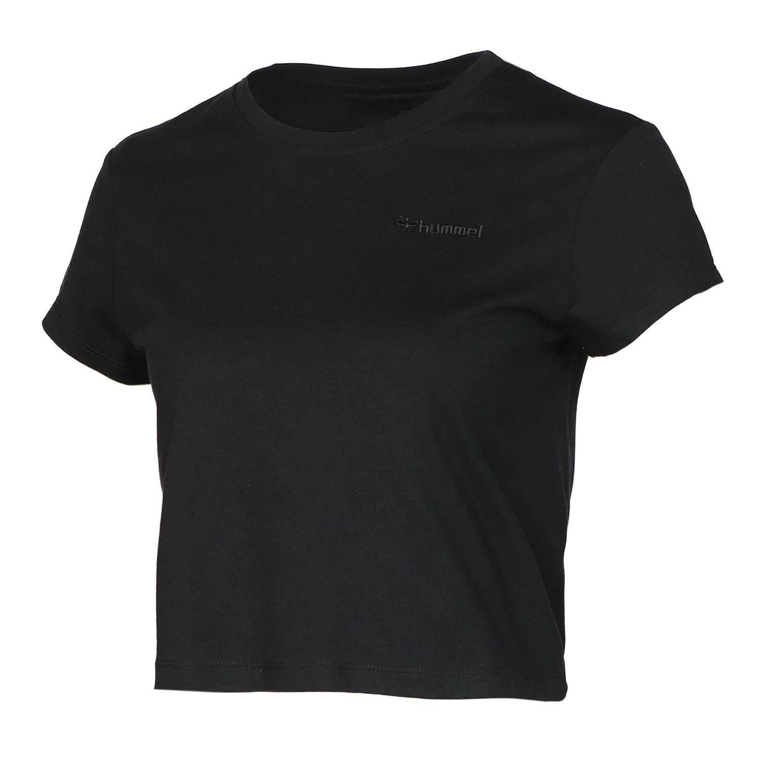 Hummel Hmlt-Mt Emmi Short T-Shirt Kadın Siyah Bisiklet Yaka Tshirt