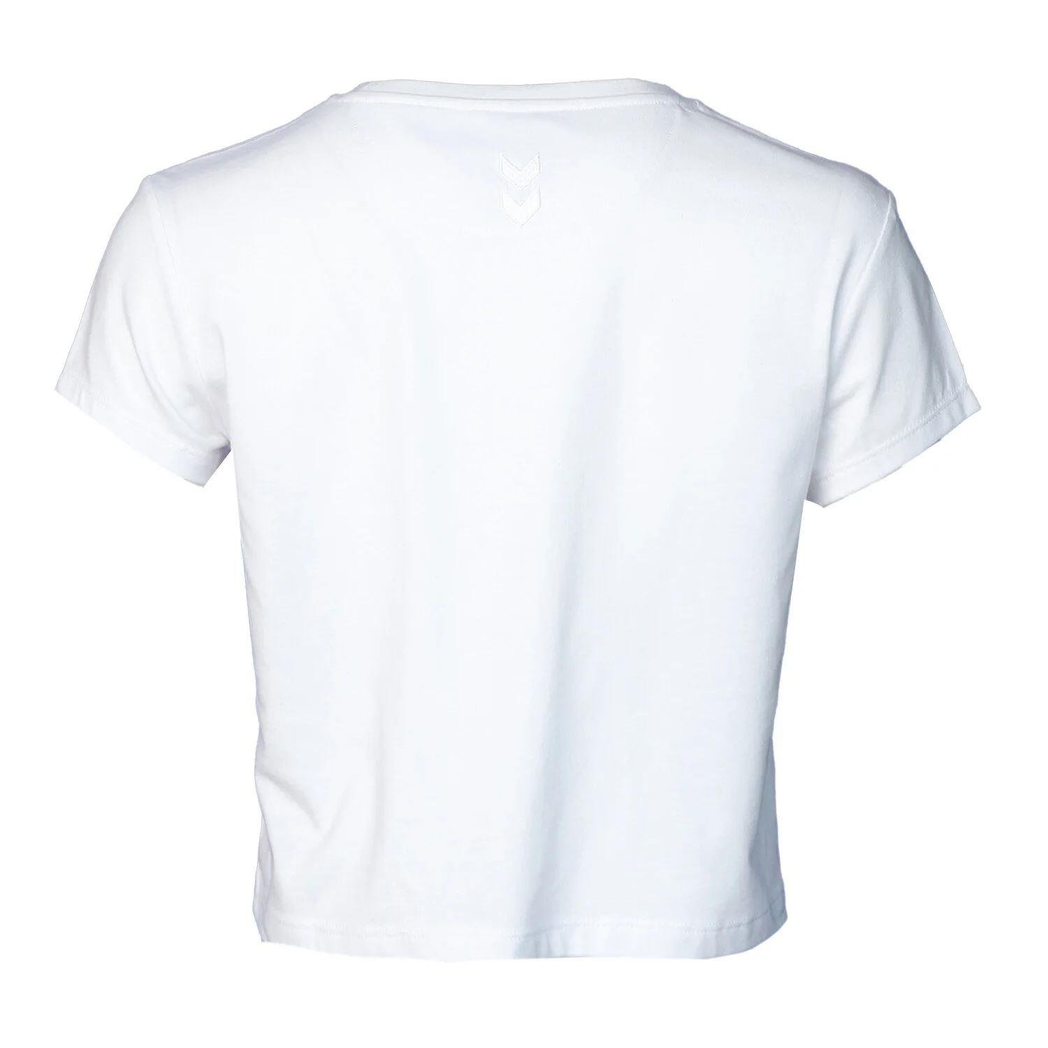 Hummel Hmlt-Mt Emmi Short T-Shirt Kadın Beyaz Bisiklet Yaka Tshirt