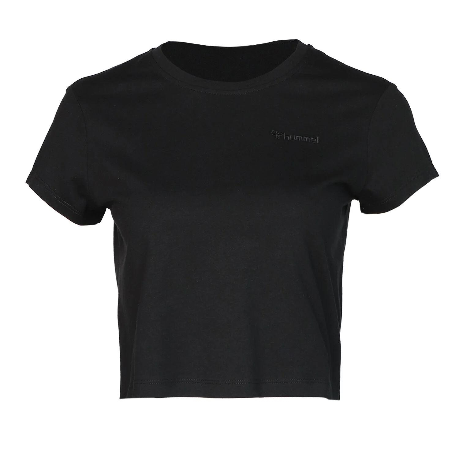 Hummel Hmlt-Mt Emmi Short T-Shirt Kadın Siyah Bisiklet Yaka Tshirt
