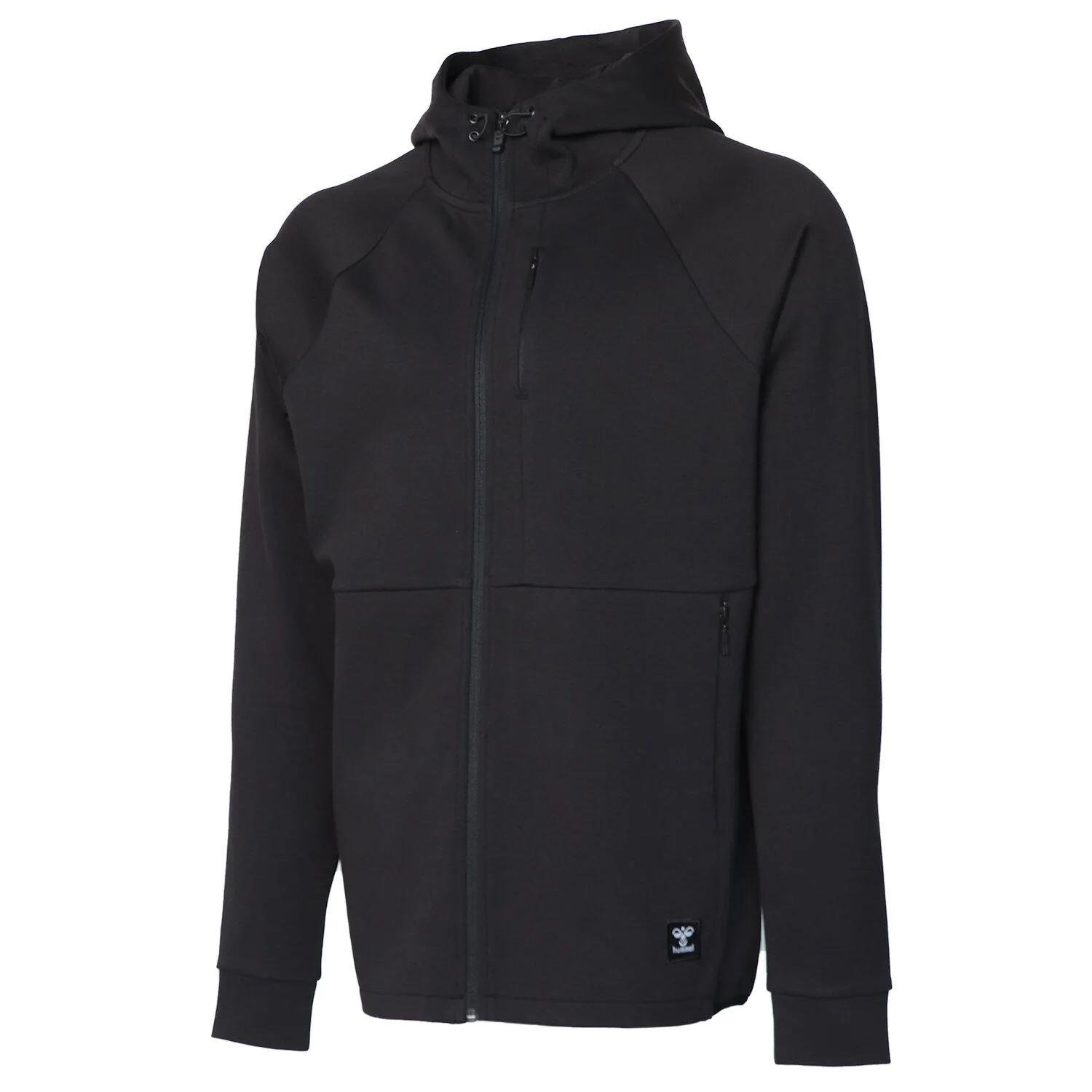 Hummel Hmlt-Mt interval Zip Hoodie Erkek Siyah Tam Fermuarlı Sweat