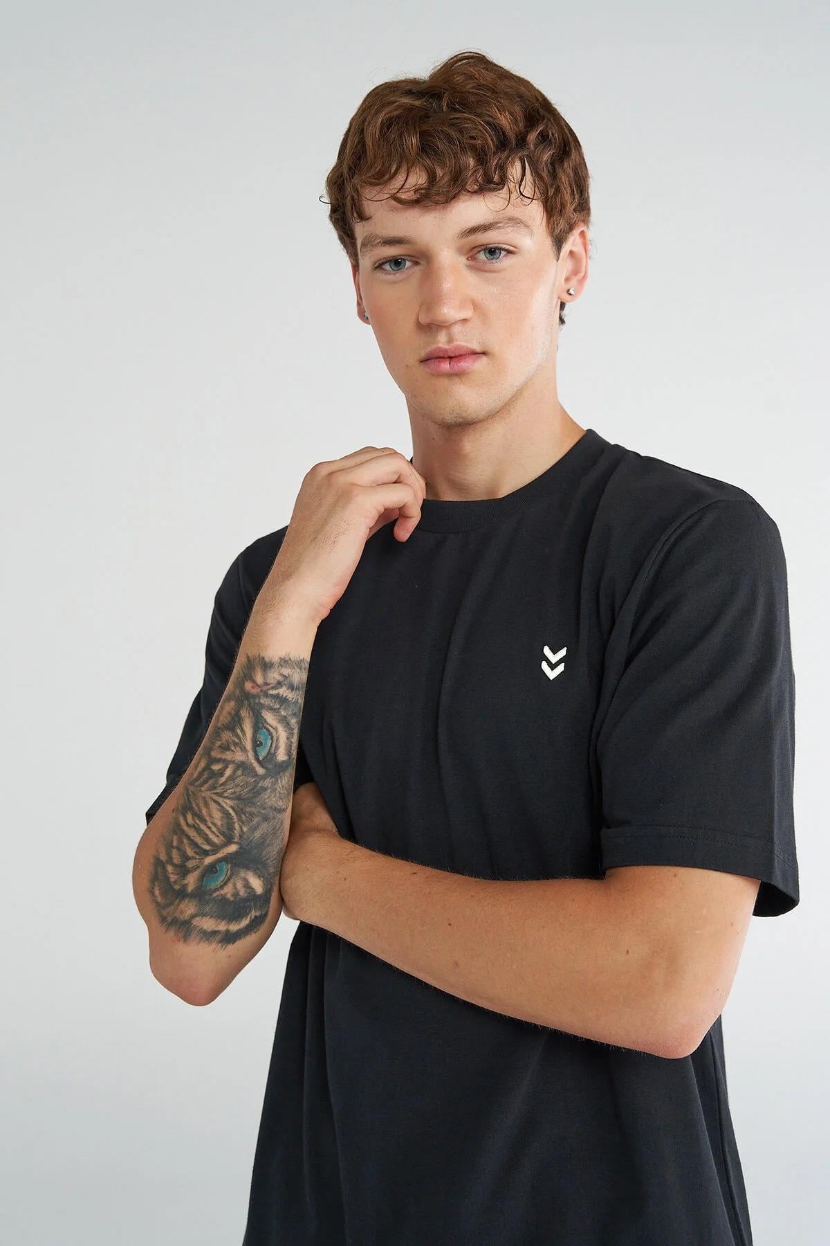 Hummel Hmlt-Pulse Male Co Regular T-Shirt S/S Erkek  Bisiklet Yaka Tshirt