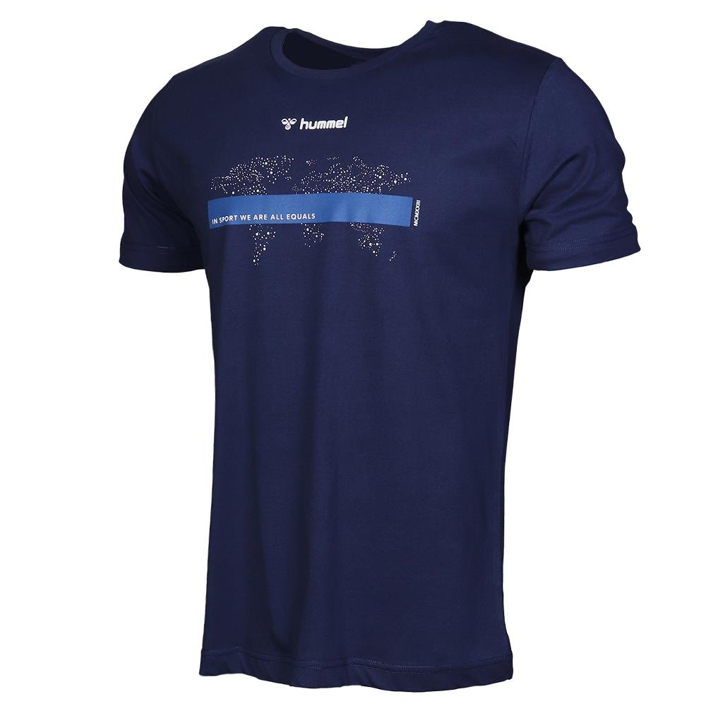 Hummel Oterup T-Shirt S/S Tee Erkek Mavi Tshirt