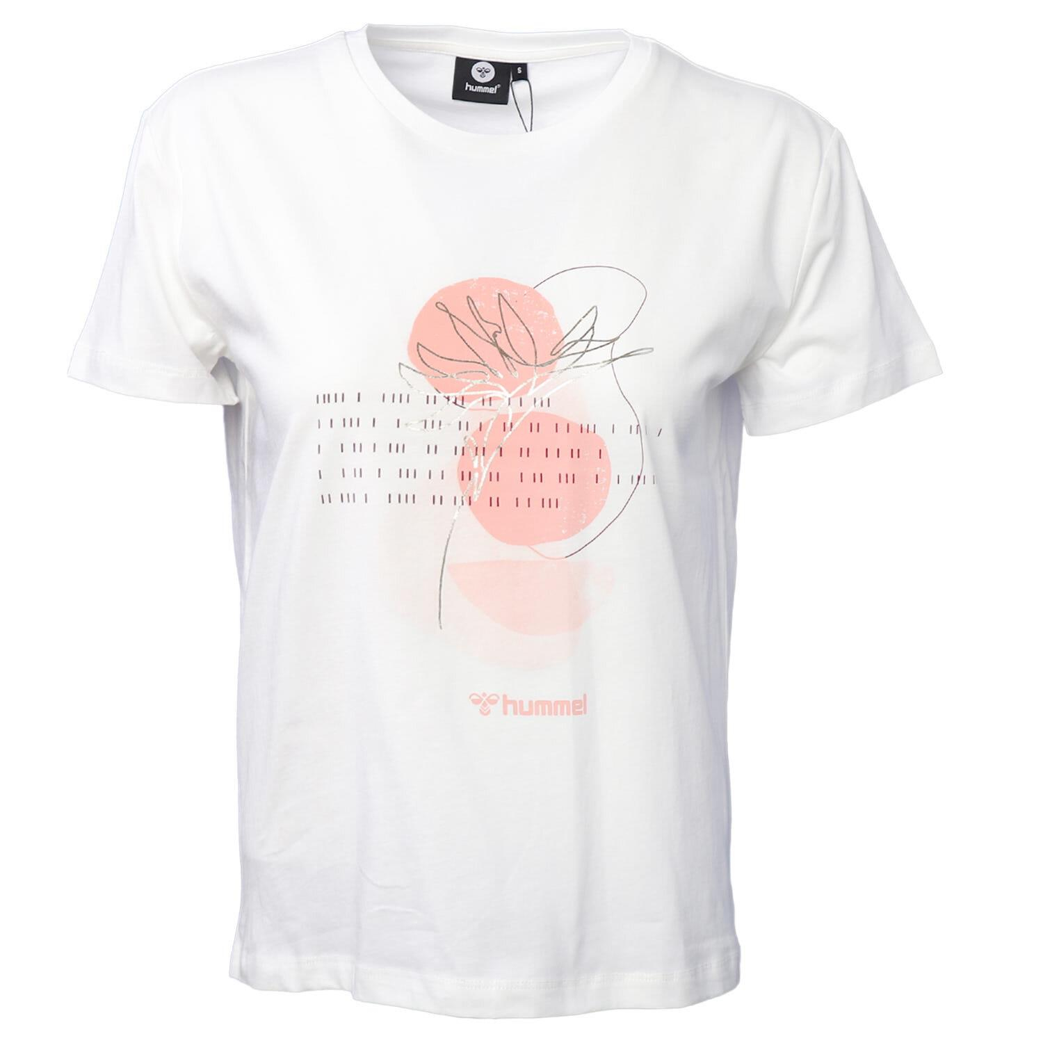 Hummel Tobino T-Shirt S/S Kadın Beyaz Bisiklet Yaka Tshirt