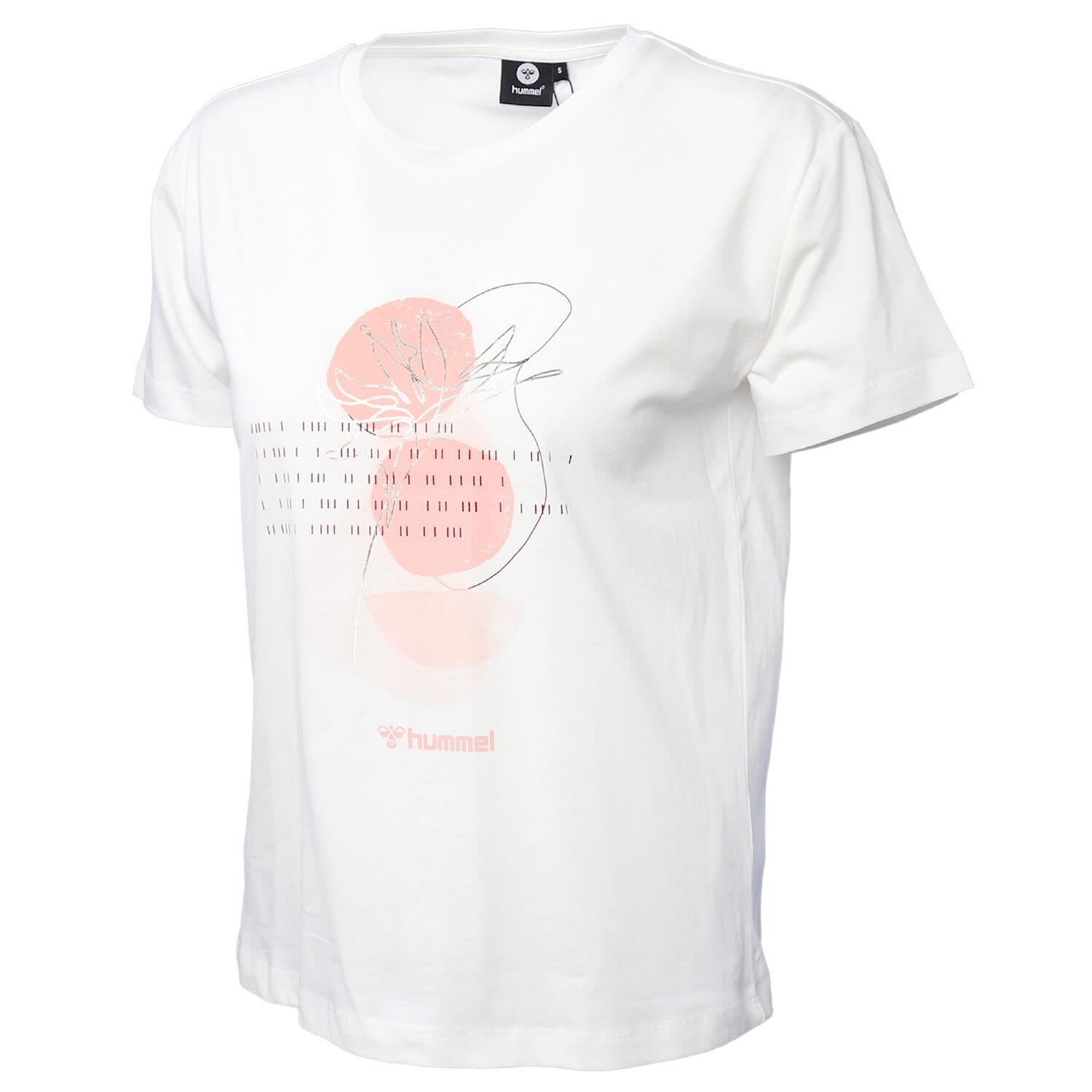 Hummel Tobino T-Shirt S/S Kadın Beyaz Bisiklet Yaka Tshirt