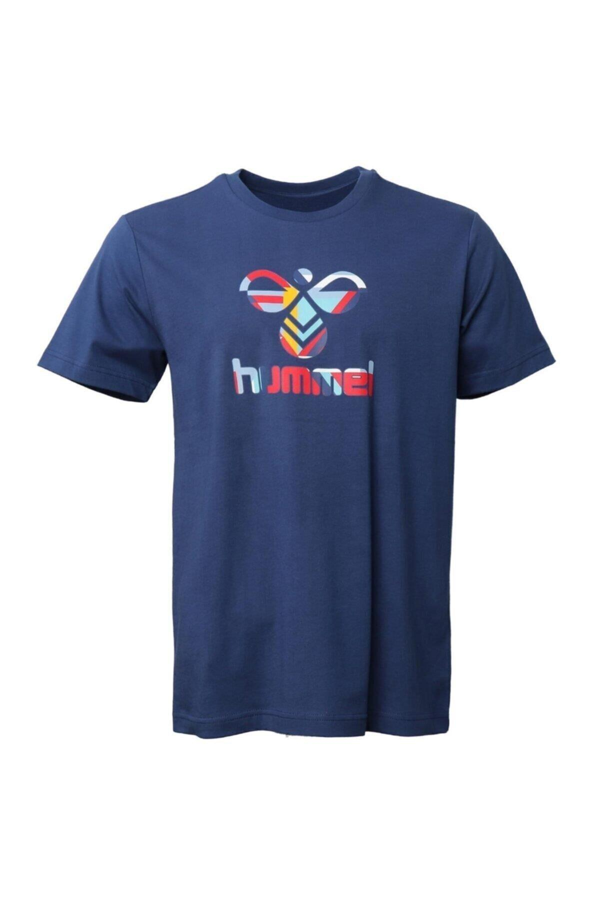 Hummel Torv T-Shirt S/S Erkek Mavi Bisiklet Yaka Tshirt