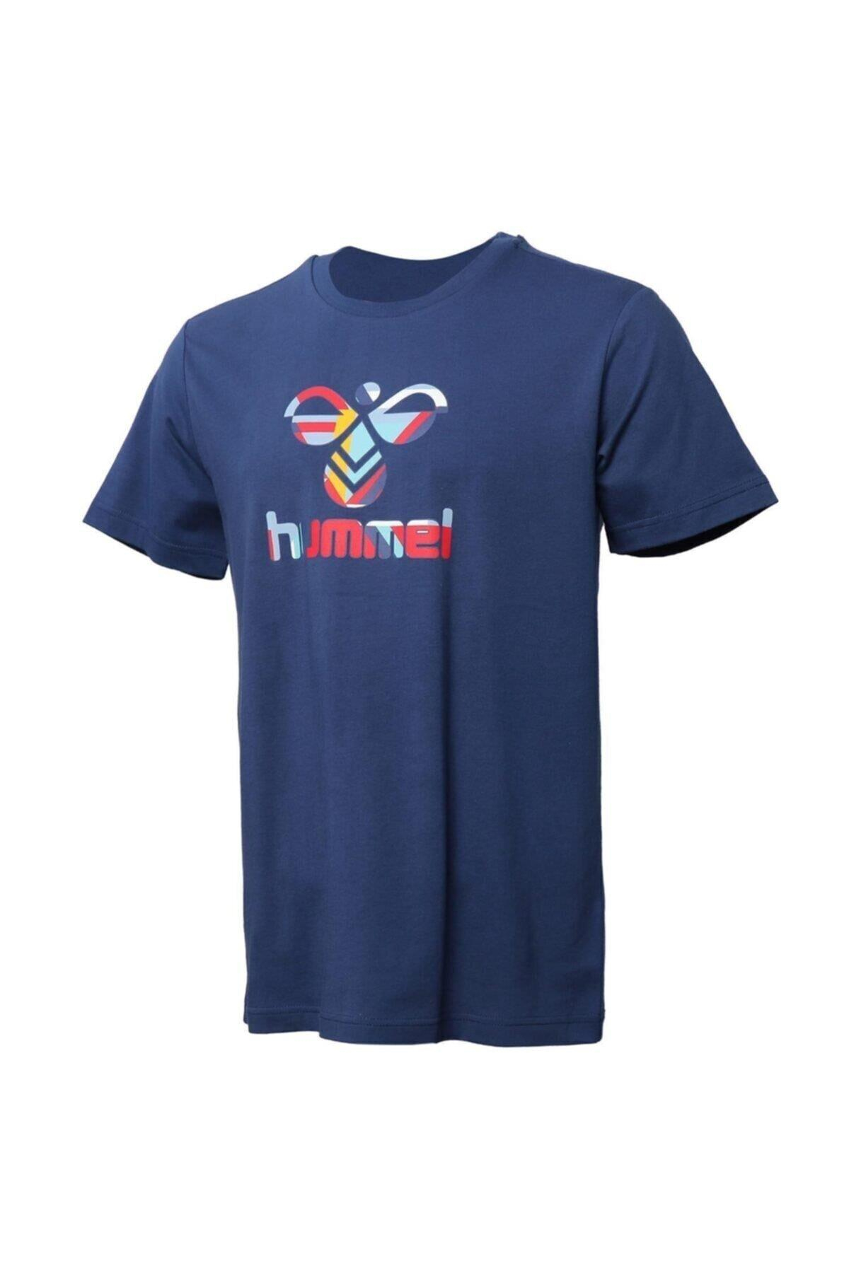Hummel Torv T-Shirt S/S Erkek Mavi Bisiklet Yaka Tshirt