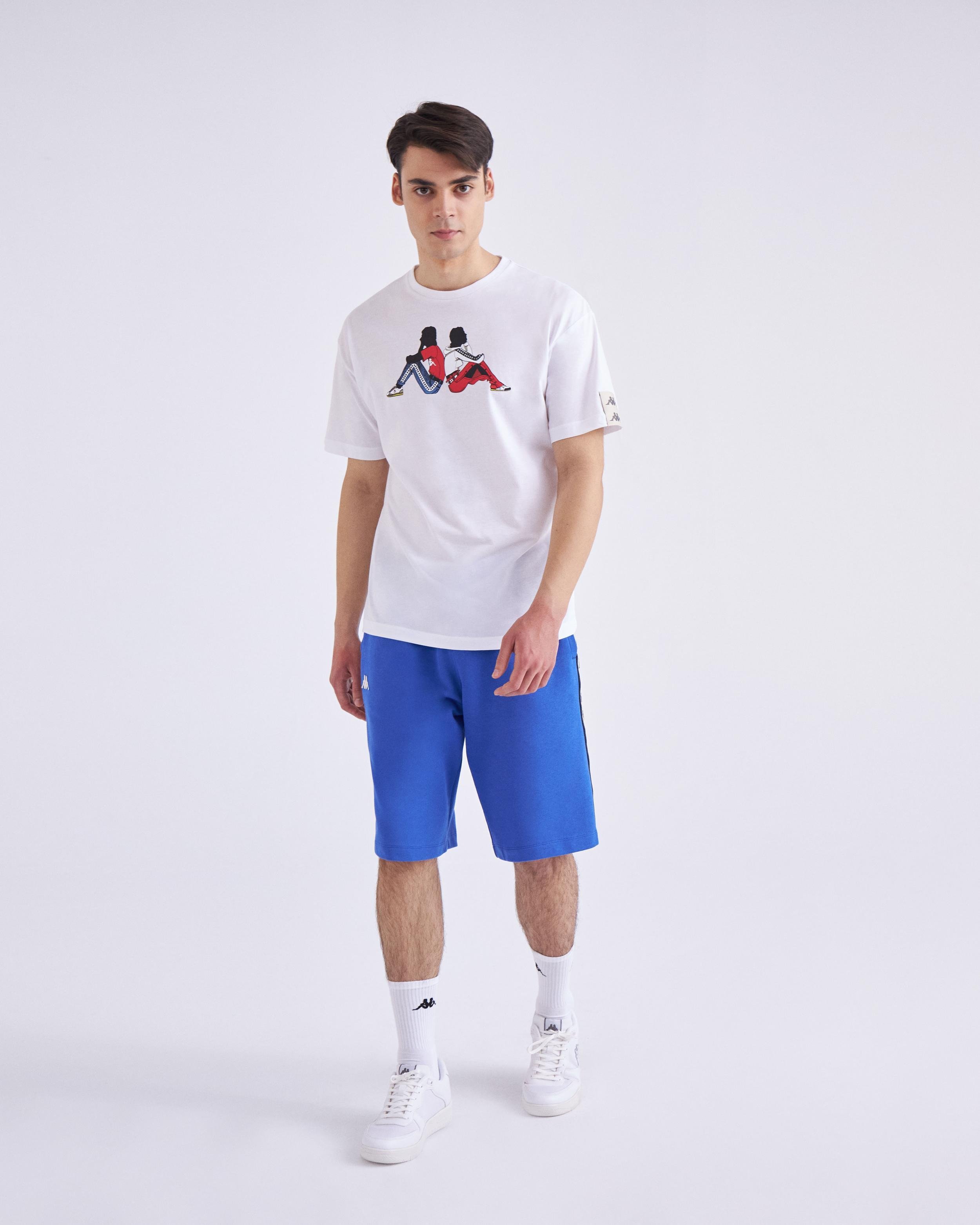 Kappa 222 Banda Pop Tk Erkek Beyaz Bisiklet Yaka Tshirt