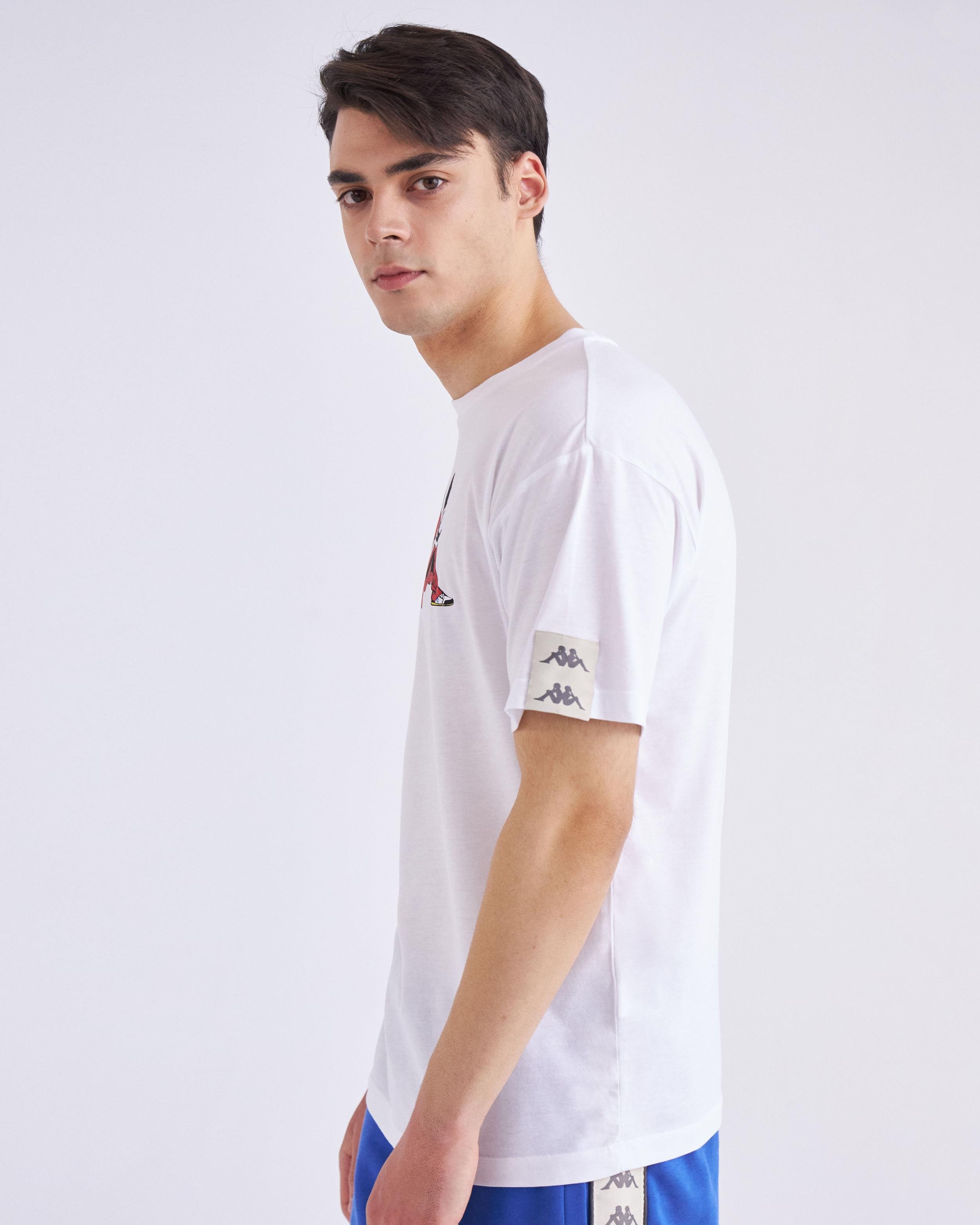 Kappa 222 Banda Pop Tk Erkek Beyaz Bisiklet Yaka Tshirt
