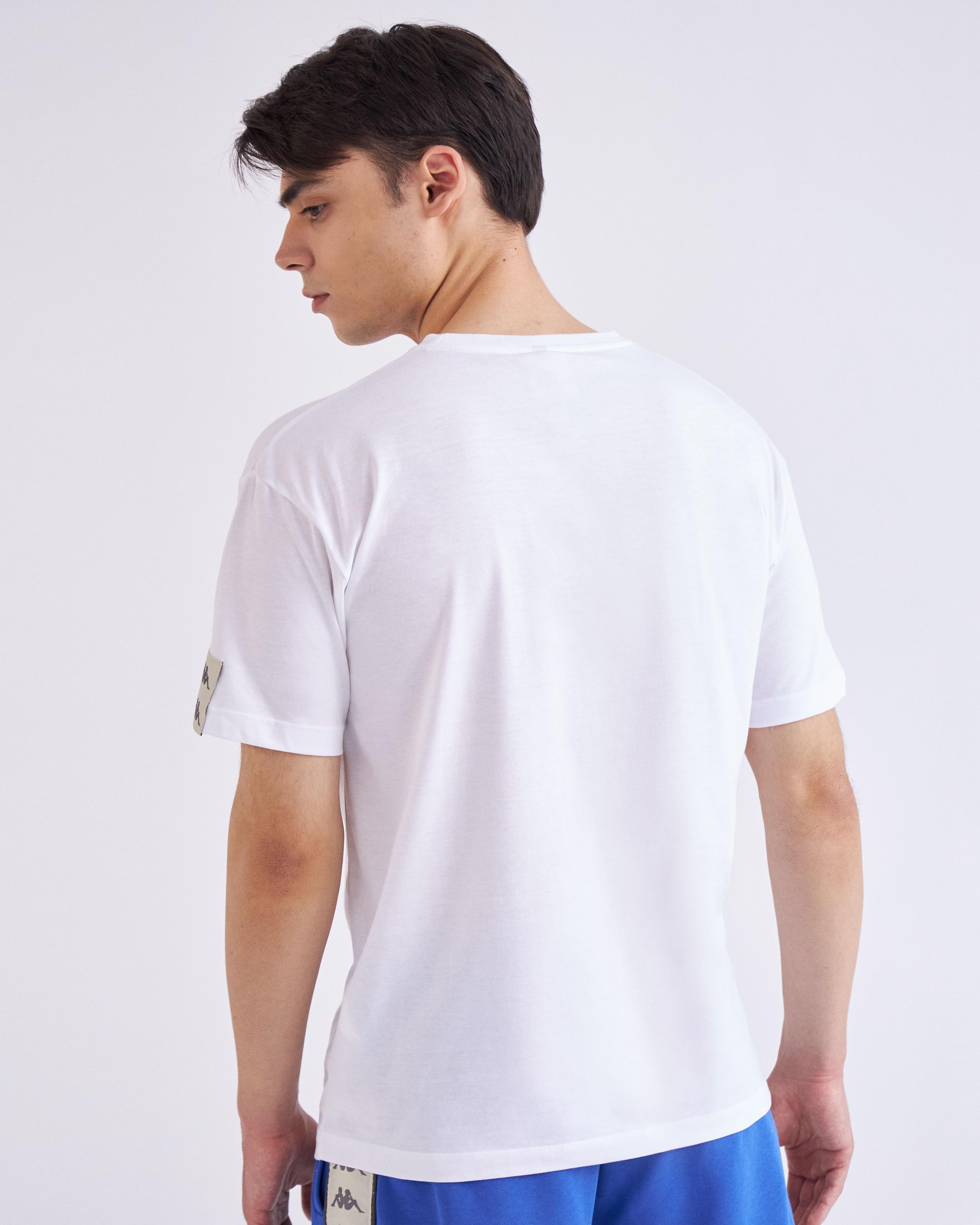 Kappa 222 Banda Pop Tk Erkek Beyaz Bisiklet Yaka Tshirt