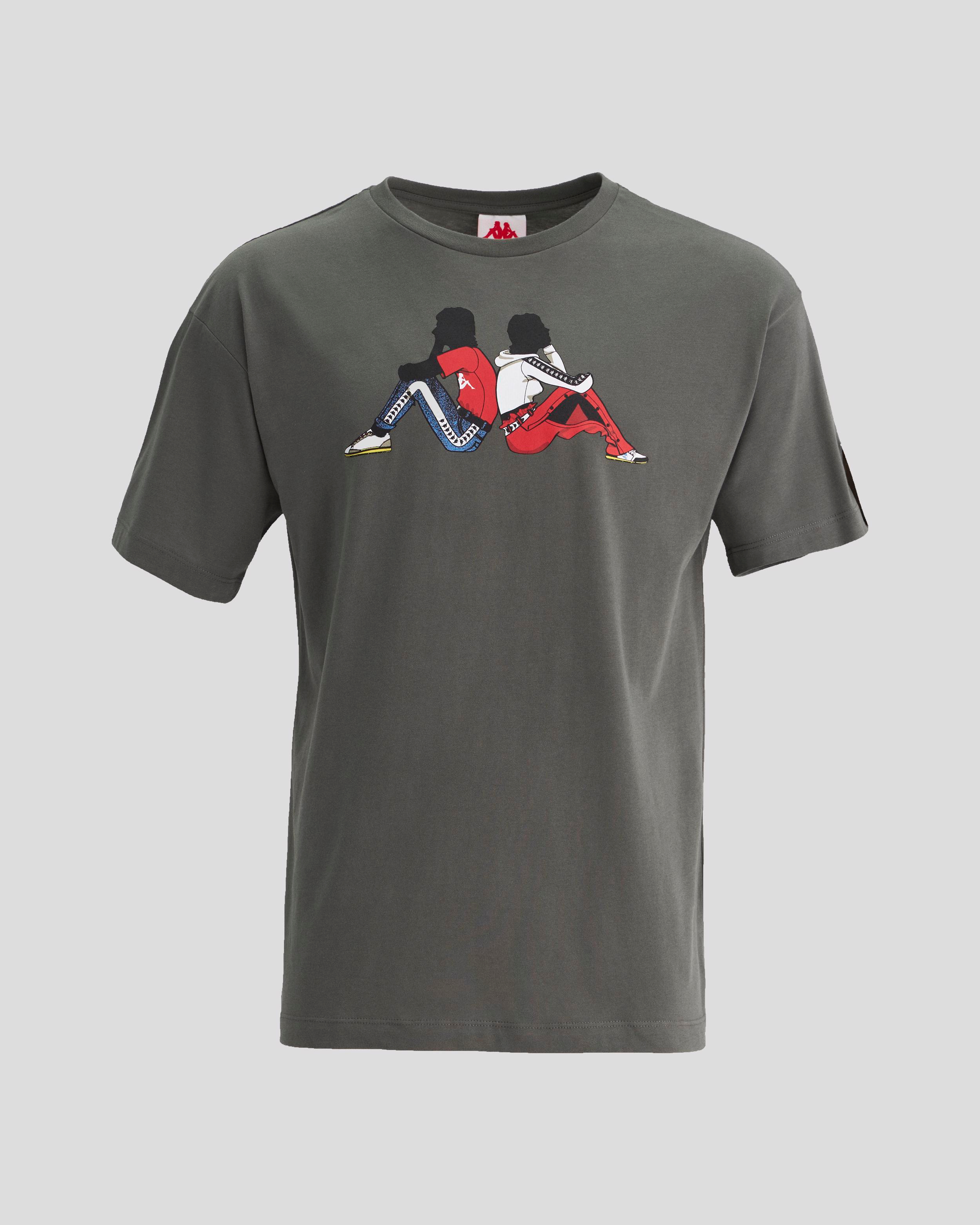 Kappa 222 Banda Pop Tk Erkek Gri Bisiklet Yaka Tshirt