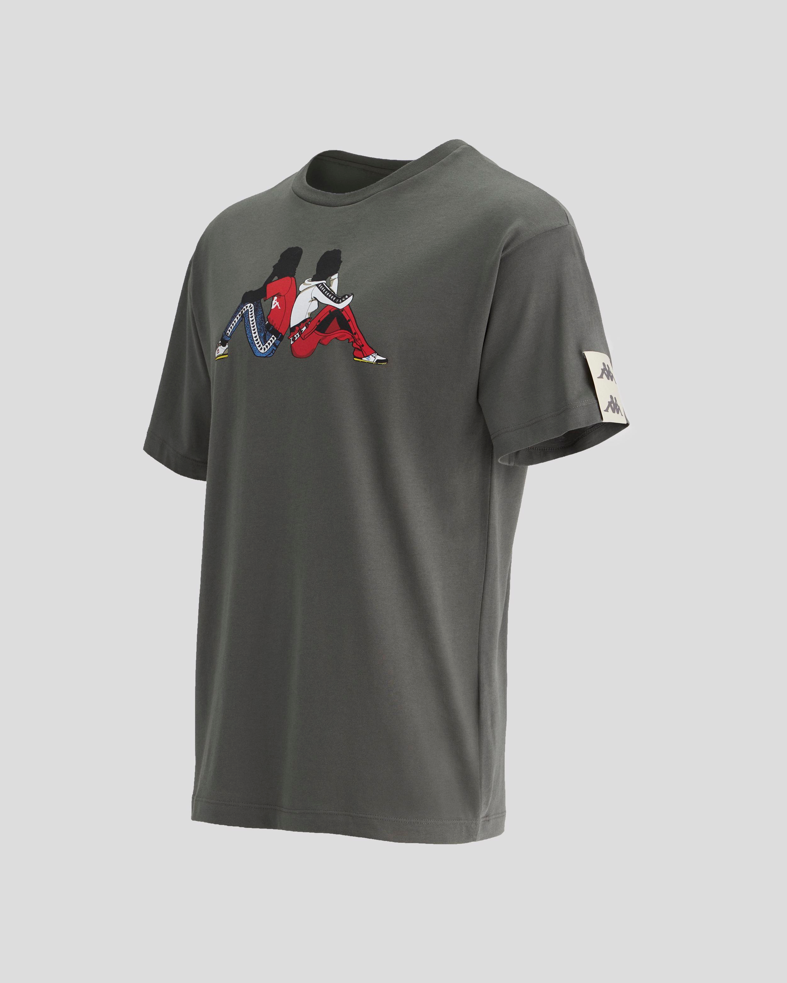 Kappa 222 Banda Pop Tk Erkek Gri Bisiklet Yaka Tshirt
