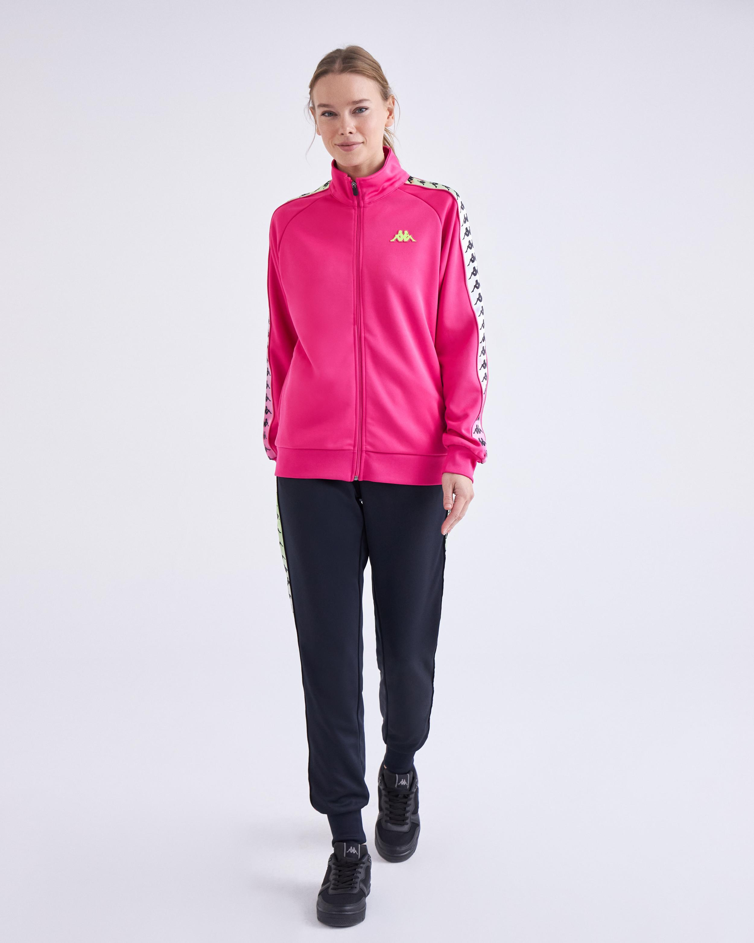Kappa 222 Banda Wanniston Degrade Tk Kadın Pembe Tam Fermuarlı Sweat