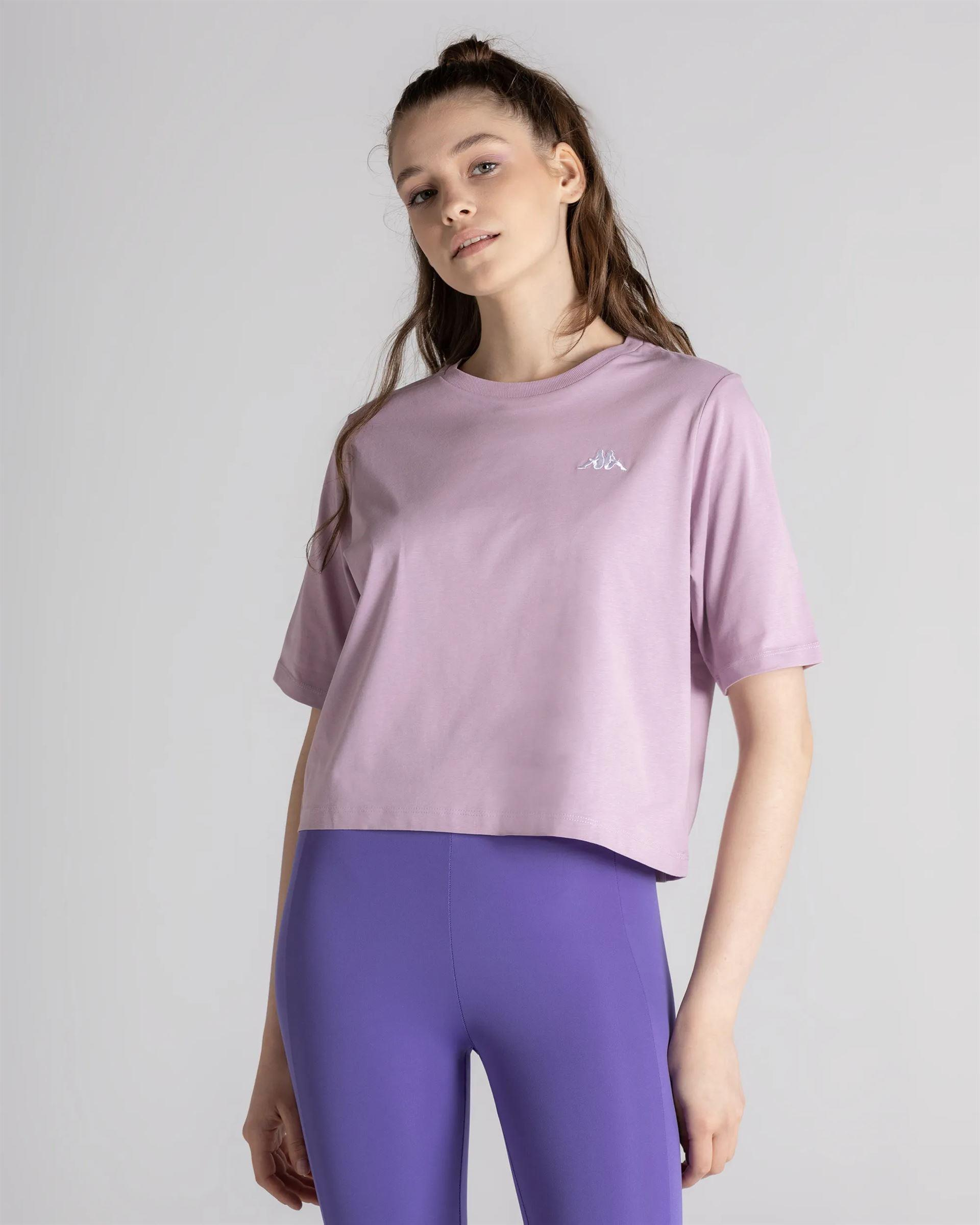 Kappa Authentic Beslily Kadın Mor Bisiklet Yaka Tshirt