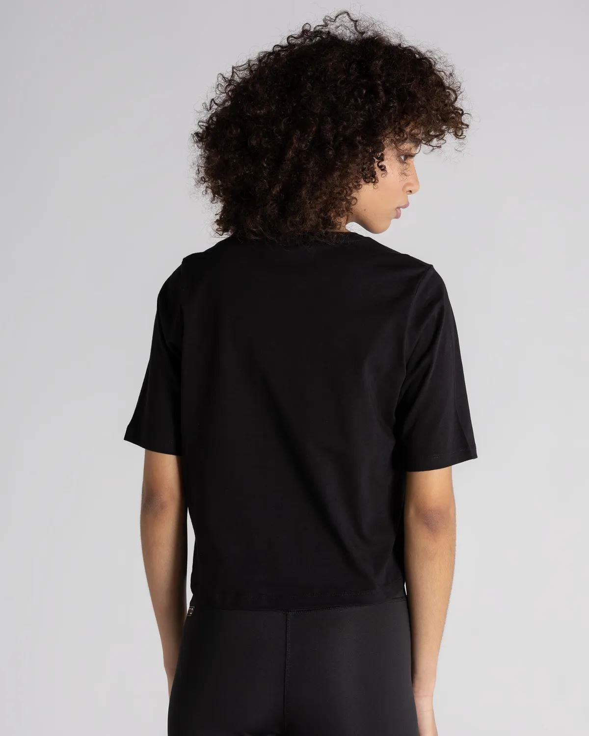 Kappa Authentic Beslily Kadın Siyah Bisiklet Yaka Tshirt