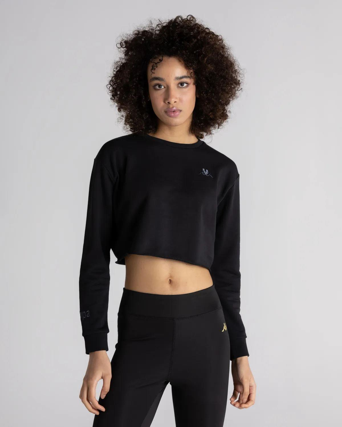 Kappa Authentic Gennyx Tk Kadın Siyah Bisiklet Yaka Sweat