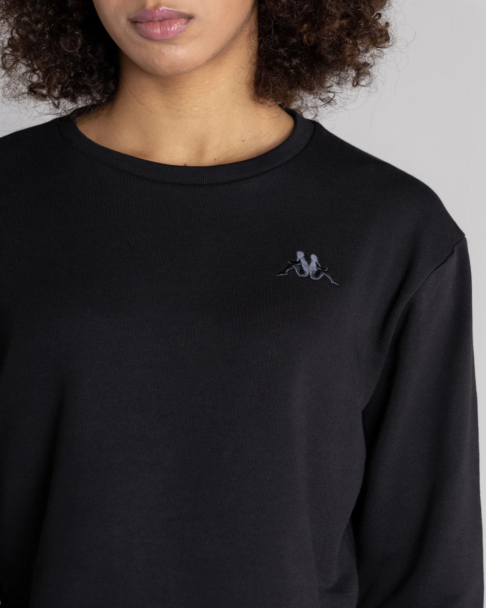 Kappa Authentic Gennyx Tk Kadın Siyah Bisiklet Yaka Sweat