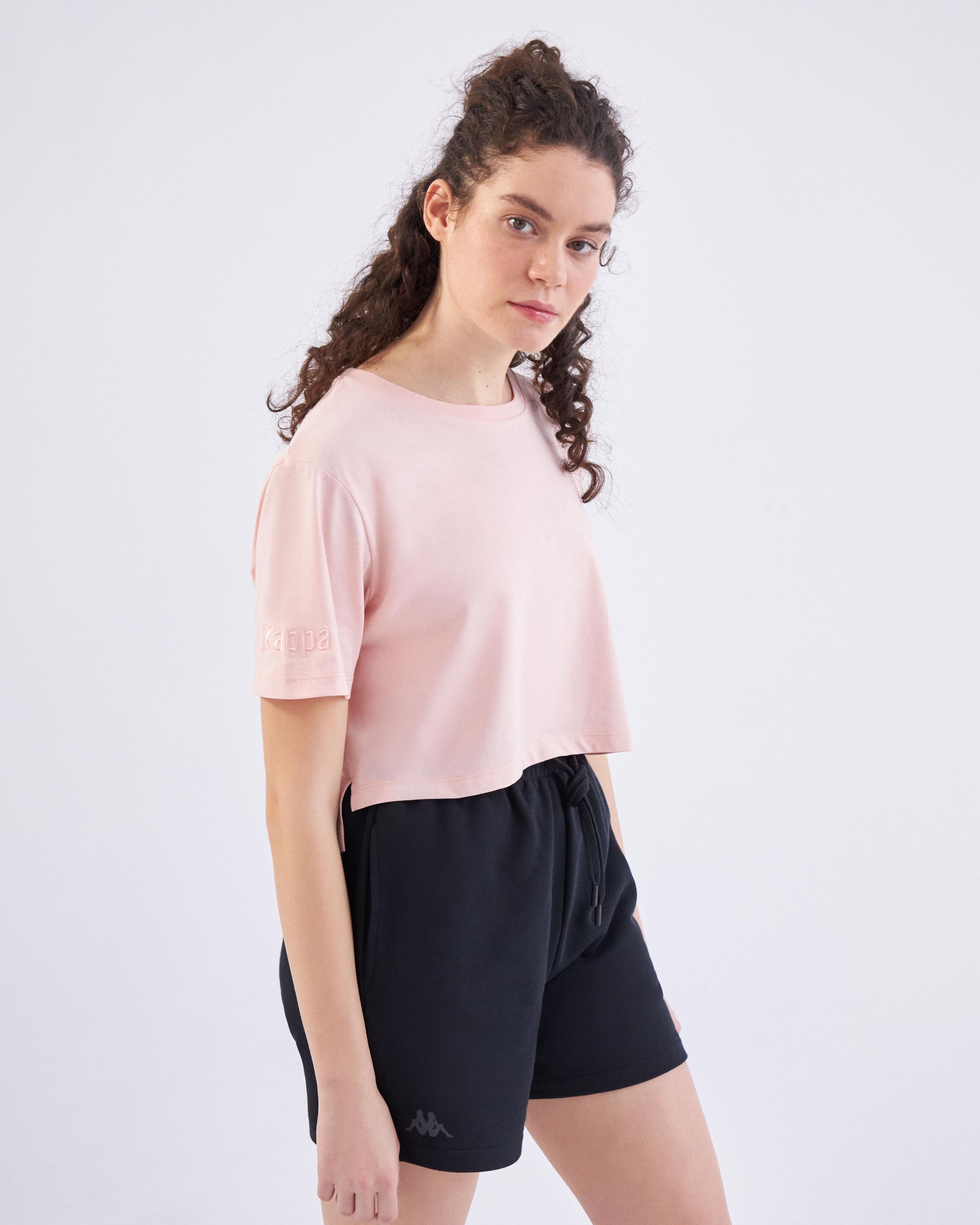Kappa Authentic Ghigax Tk Kadın Pembe Bisiklet Yaka Tshirt