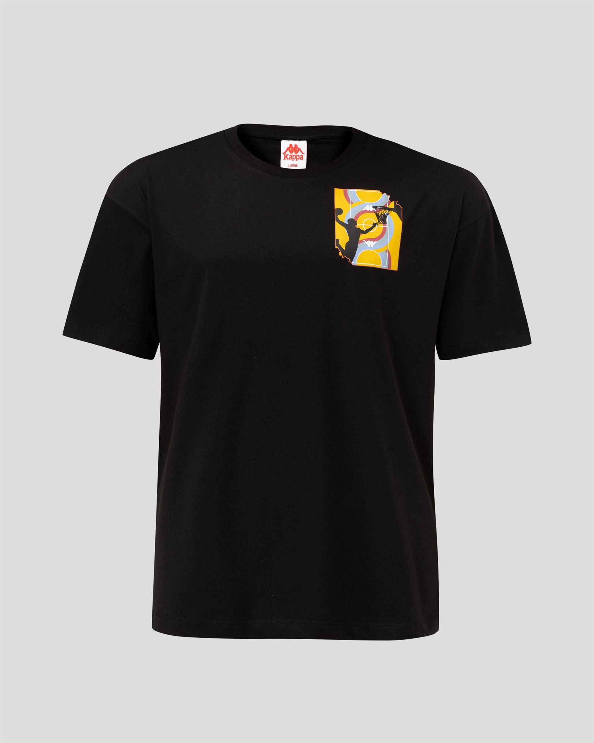 Kappa Authentic Graphik Varis Tk Erkek Siyah Bisiklet Yaka Tshirt