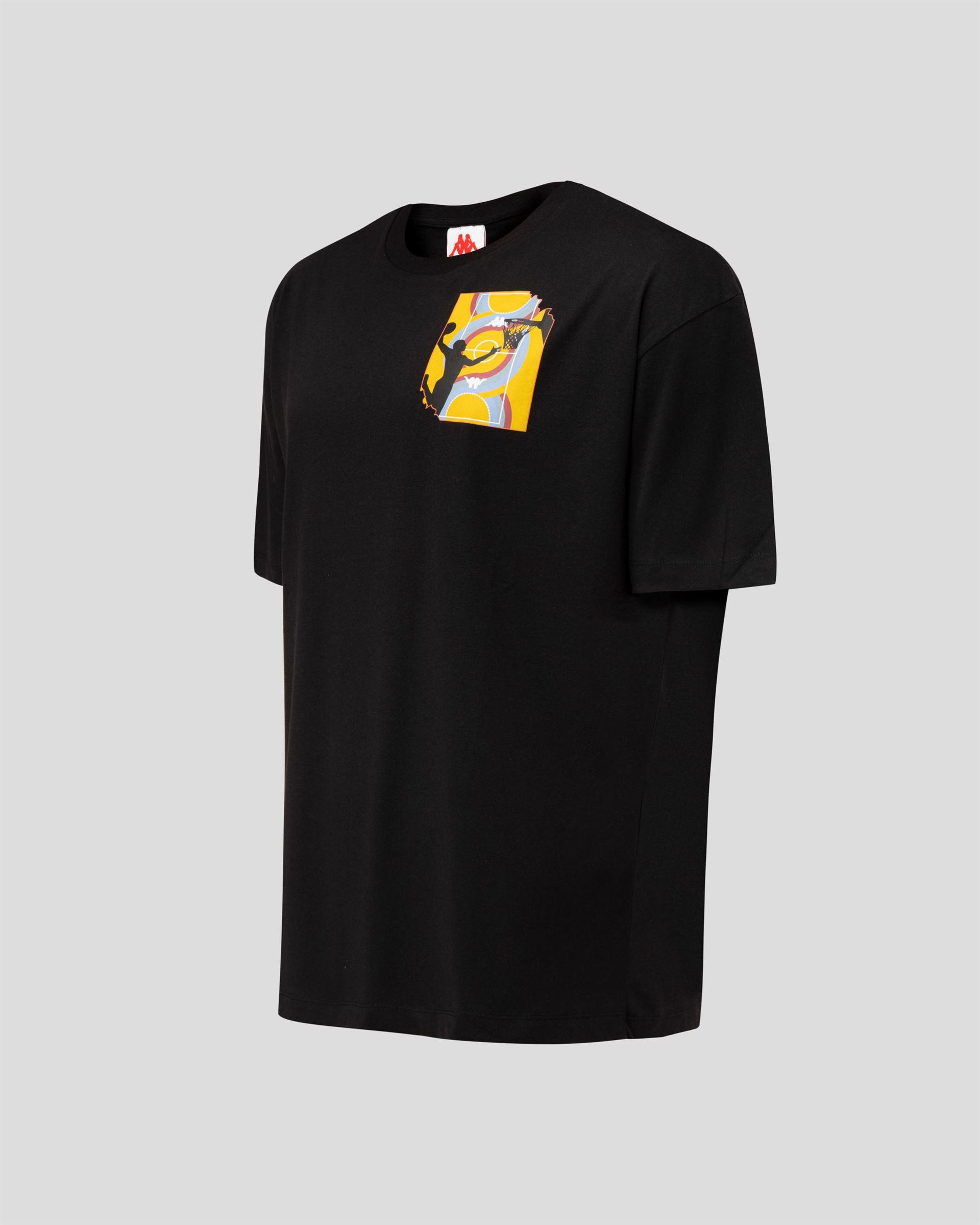 Kappa Authentic Graphik Varis Tk Erkek Siyah Bisiklet Yaka Tshirt