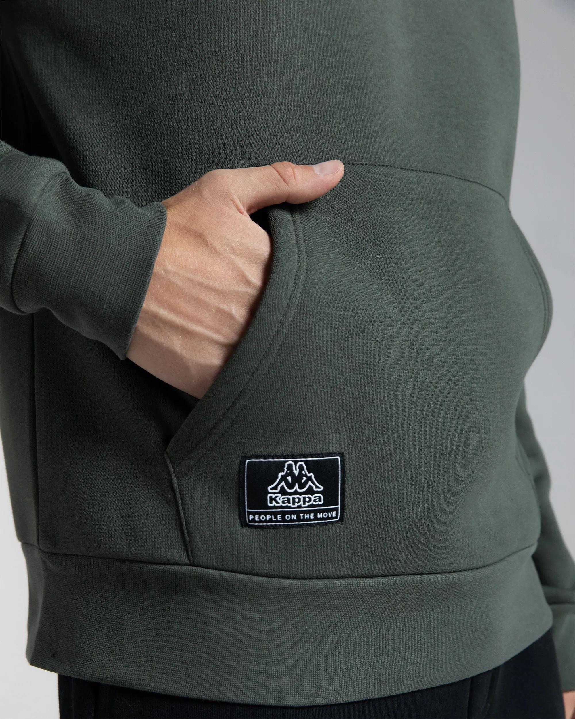 Kappa Authentic Hita Erkek Haki Kapşonlu Sweat