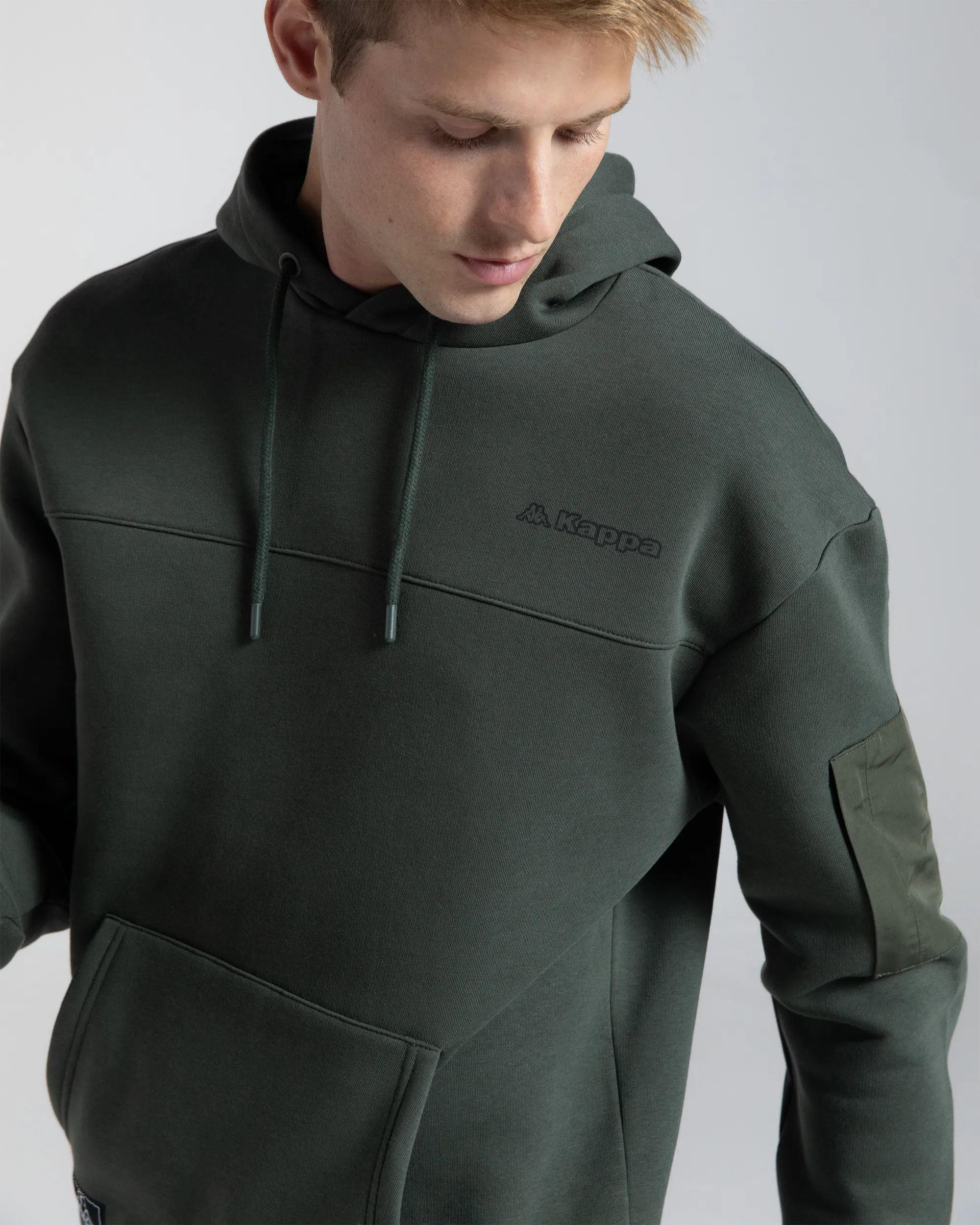 Kappa Authentic Hita Erkek Haki Kapşonlu Sweat