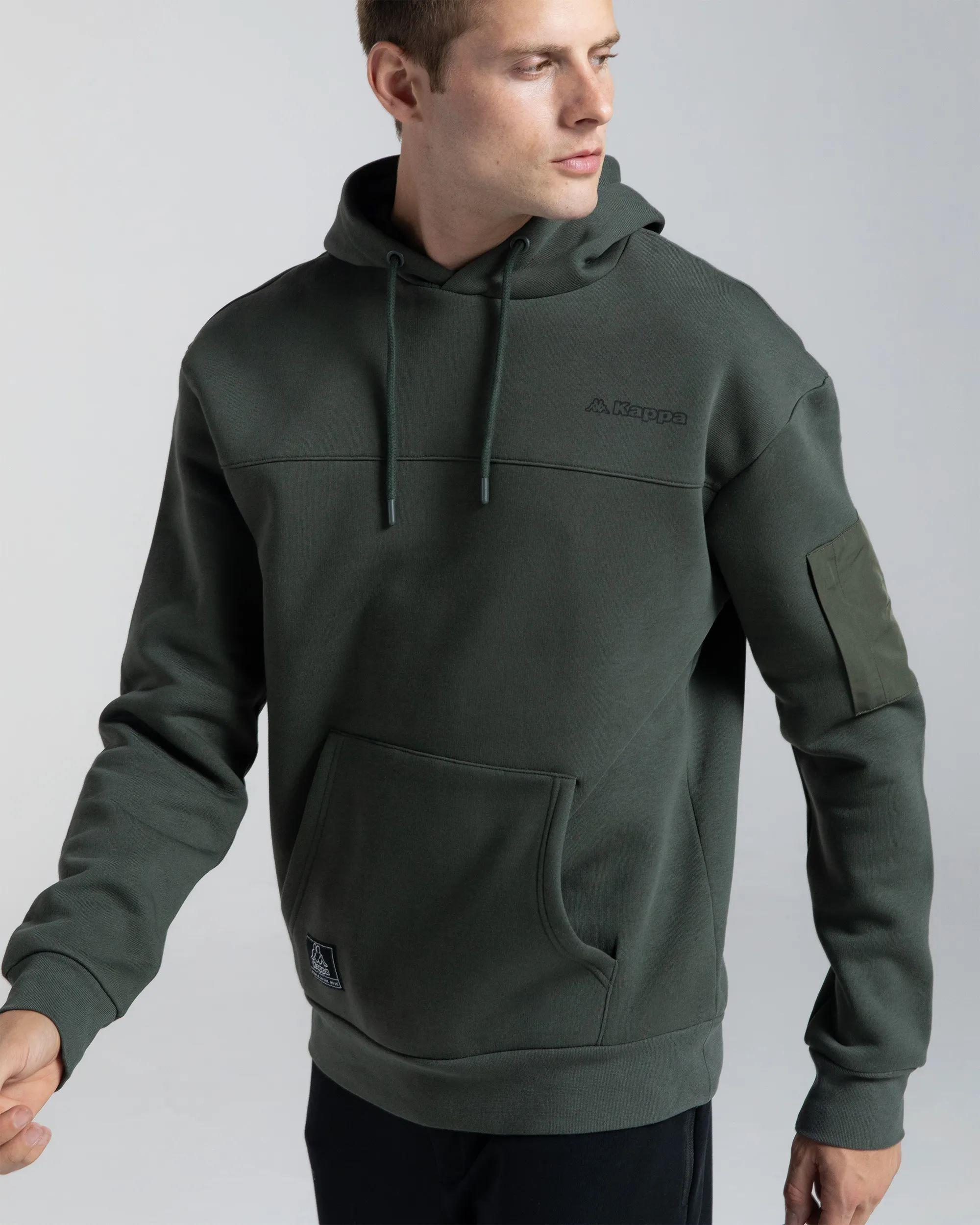 Kappa Authentic Hita Erkek Haki Kapşonlu Sweat