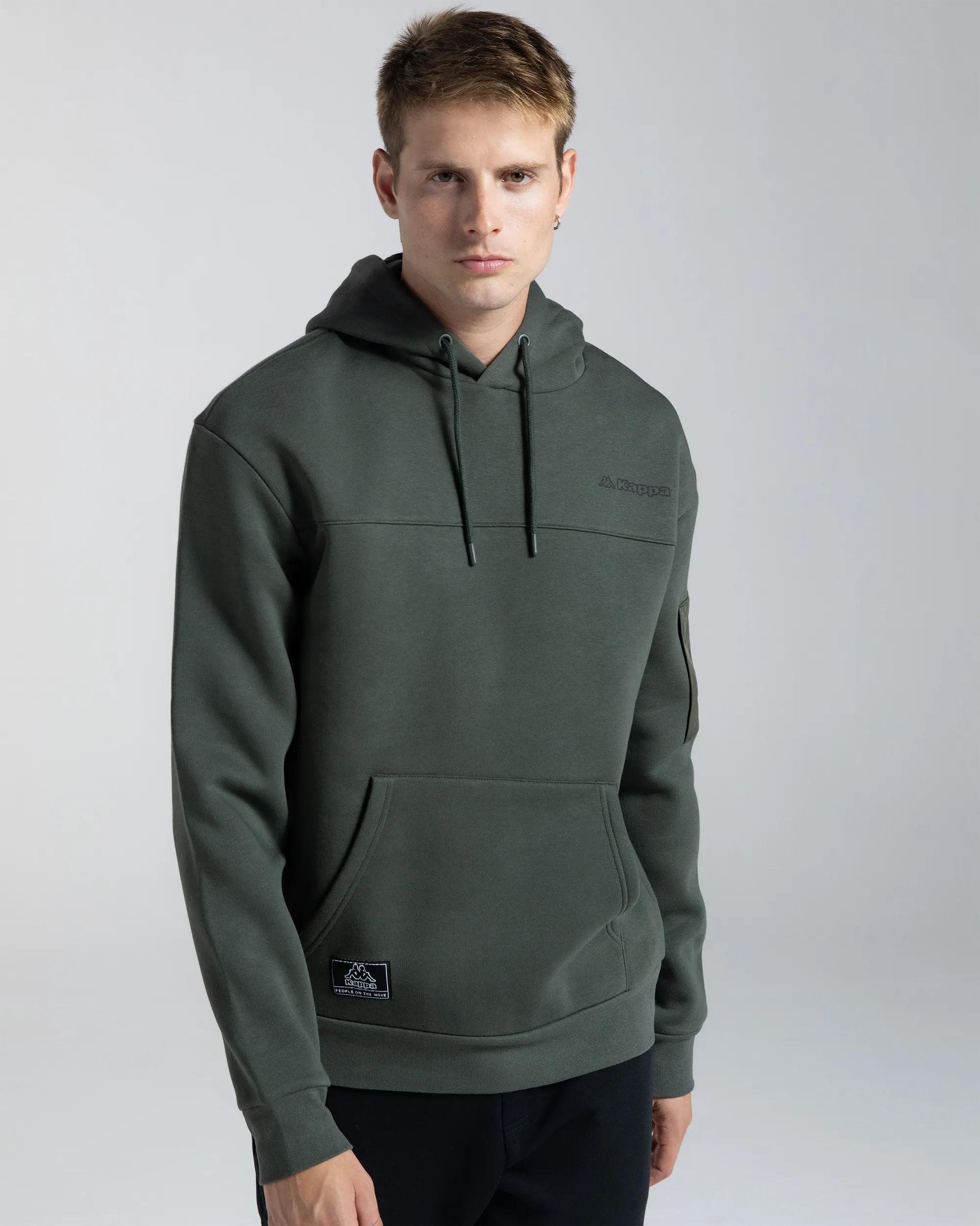 Kappa Authentic Hita Erkek Haki Kapşonlu Sweat