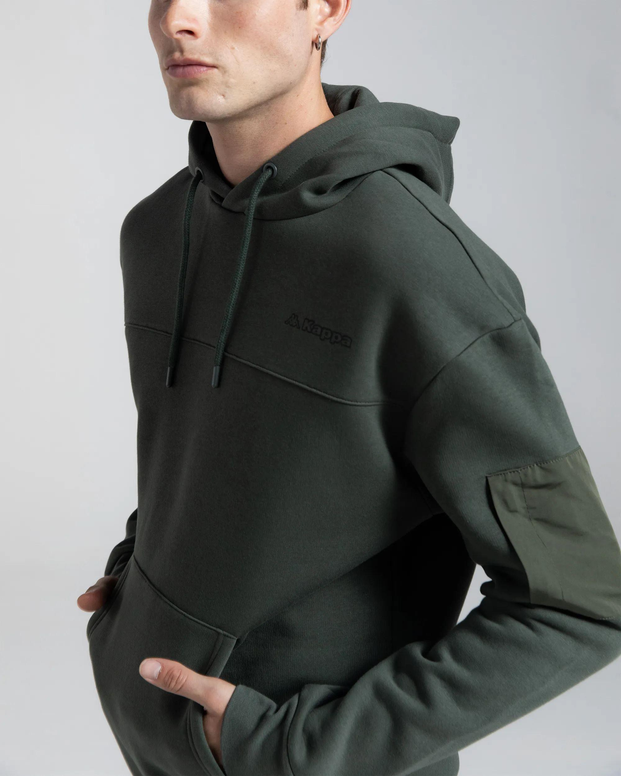 Kappa Authentic Hita Erkek Haki Kapşonlu Sweat