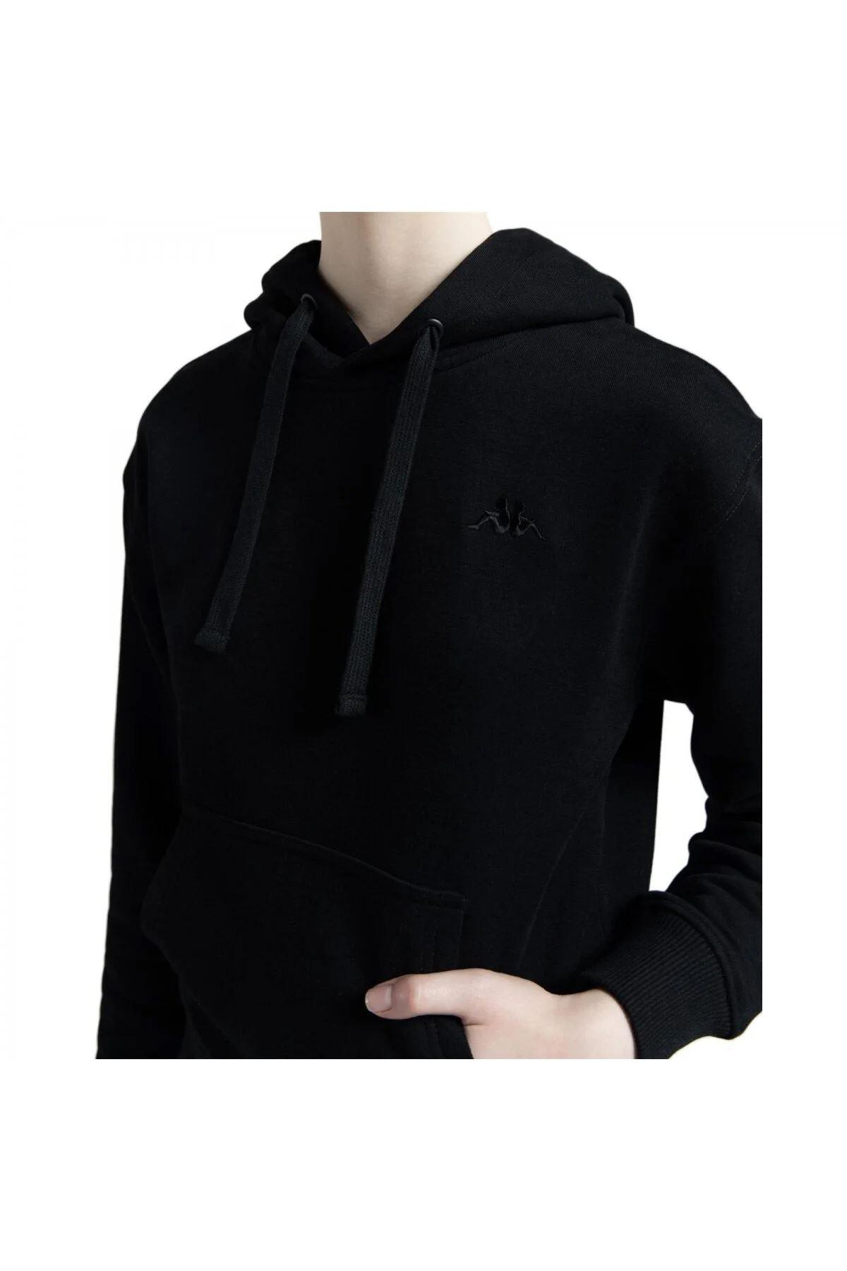 Kappa Authentic Kei Kadın Siyah Kapşonlu Sweat