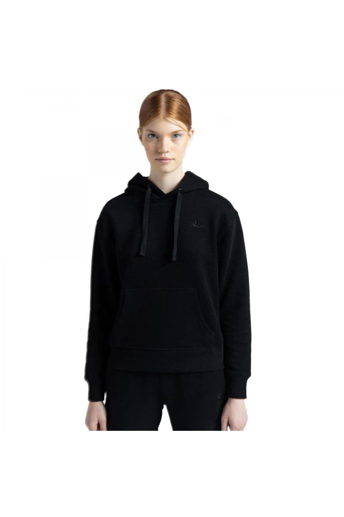 Kappa Authentic Kei Kadın Siyah Kapşonlu Sweat