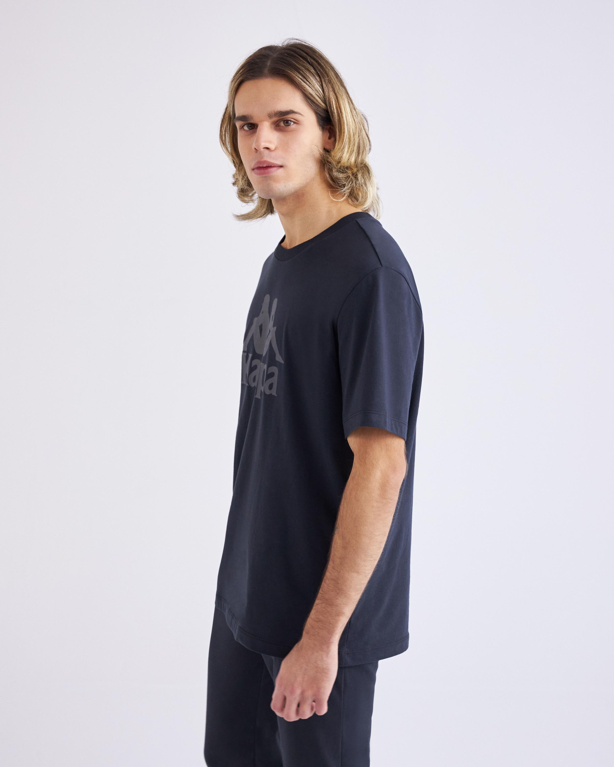 Kappa Authentic Tahitix Tk Erkek Siyah Bisiklet Yaka Tshirt