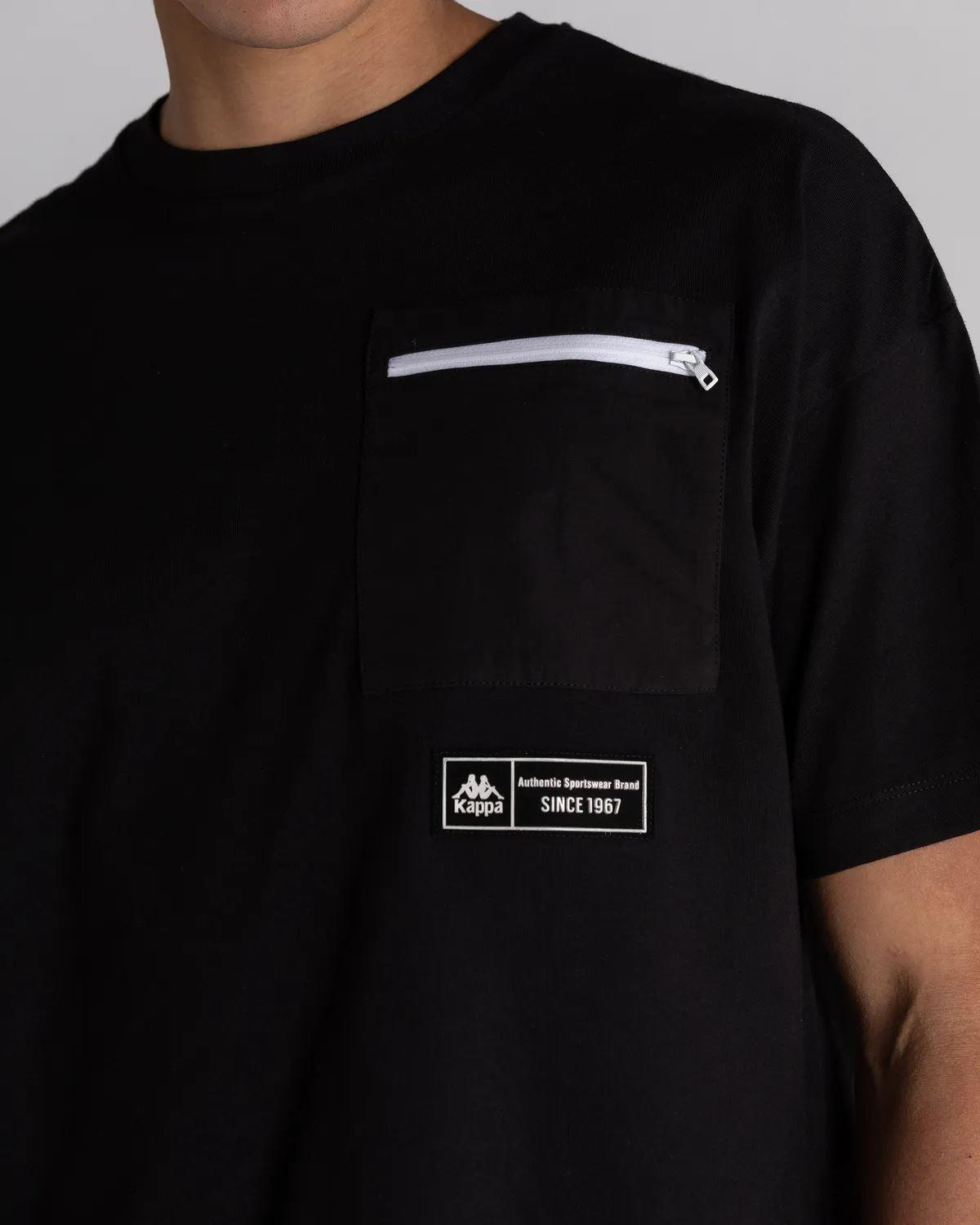 Kappa Authentic Tech Zoimen Tk Erkek Siyah Bisiklet Yaka Tshirt