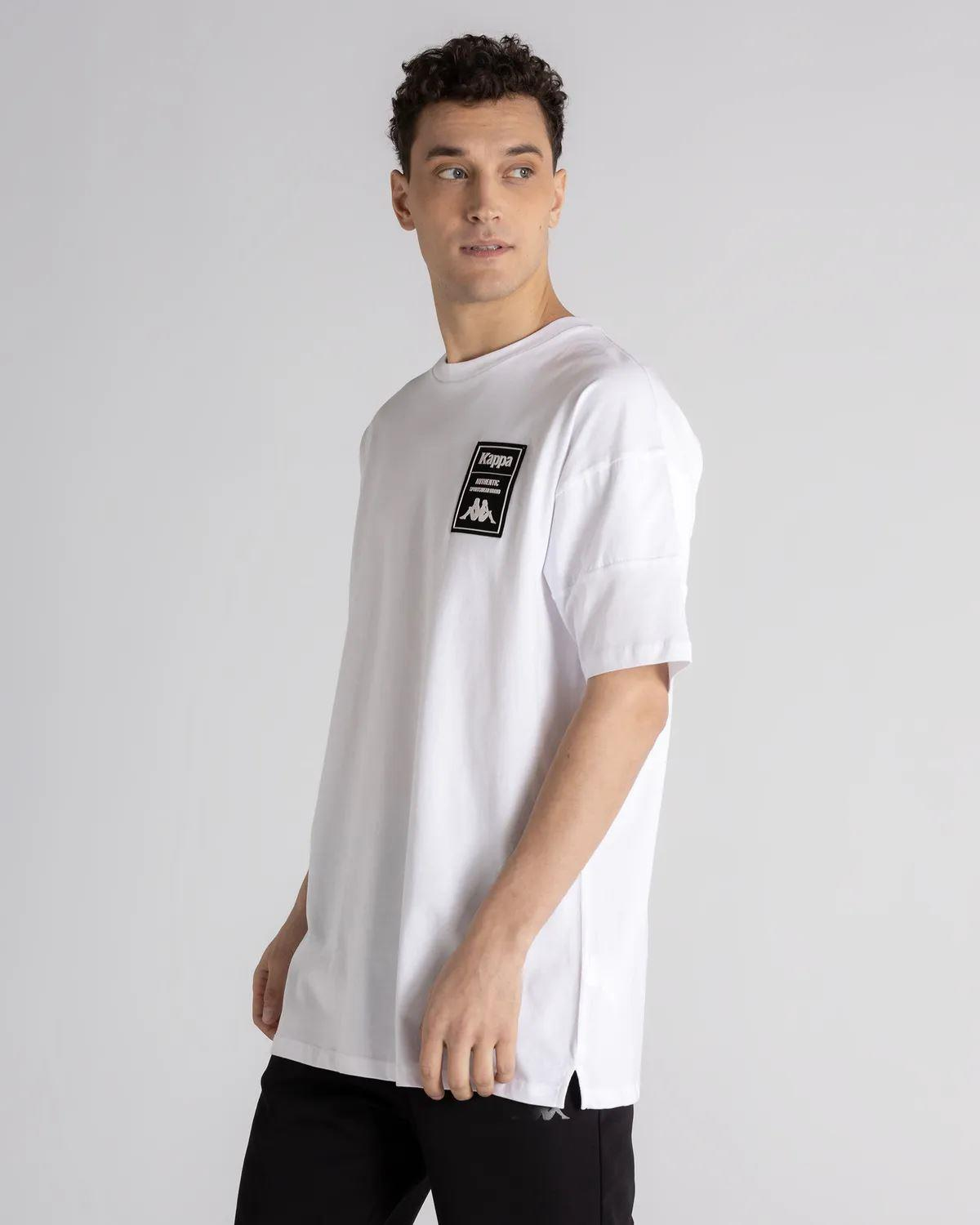 Kappa Authentic Techvilek Tk Erkek Beyaz Bisiklet Yaka Tshirt