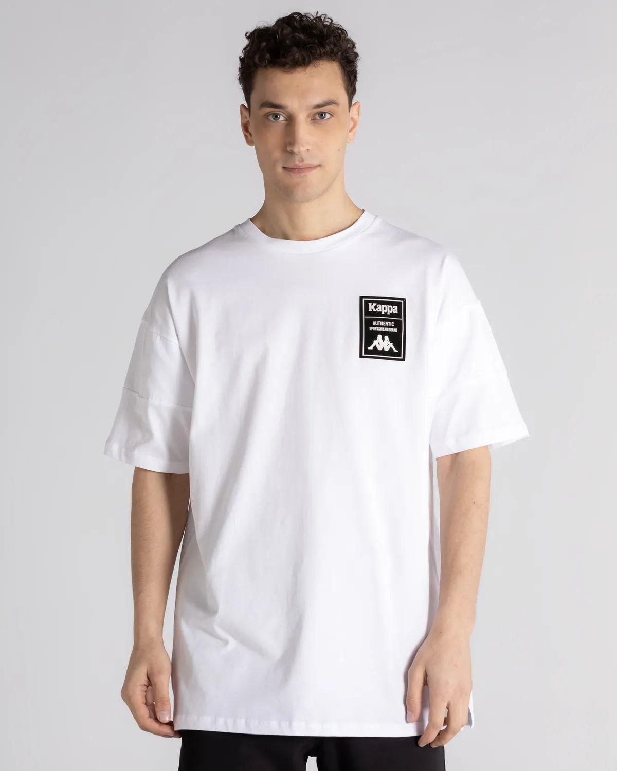 Kappa Authentic Techvilek Tk Erkek Beyaz Bisiklet Yaka Tshirt
