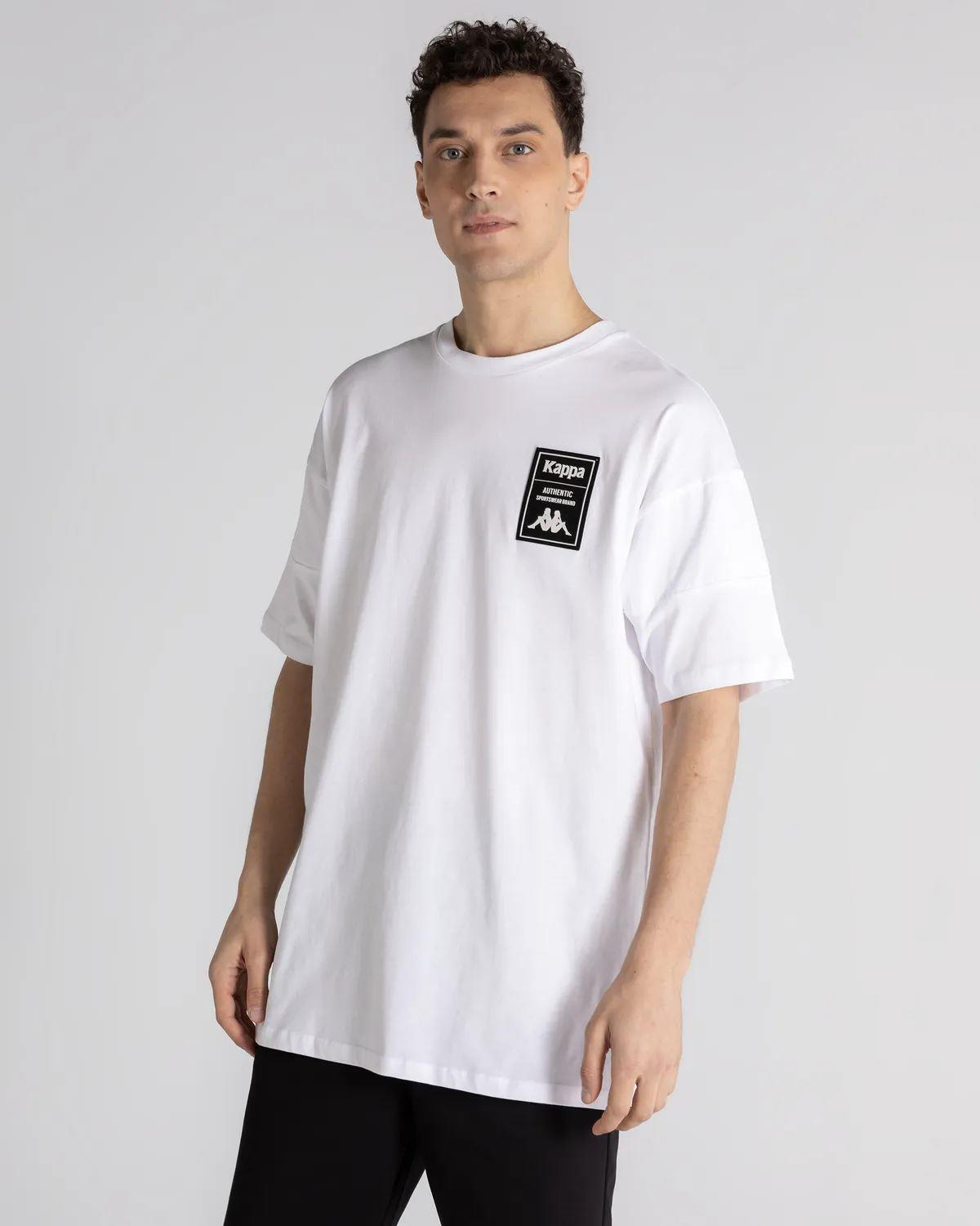 Kappa Authentic Techvilek Tk Erkek Beyaz Bisiklet Yaka Tshirt