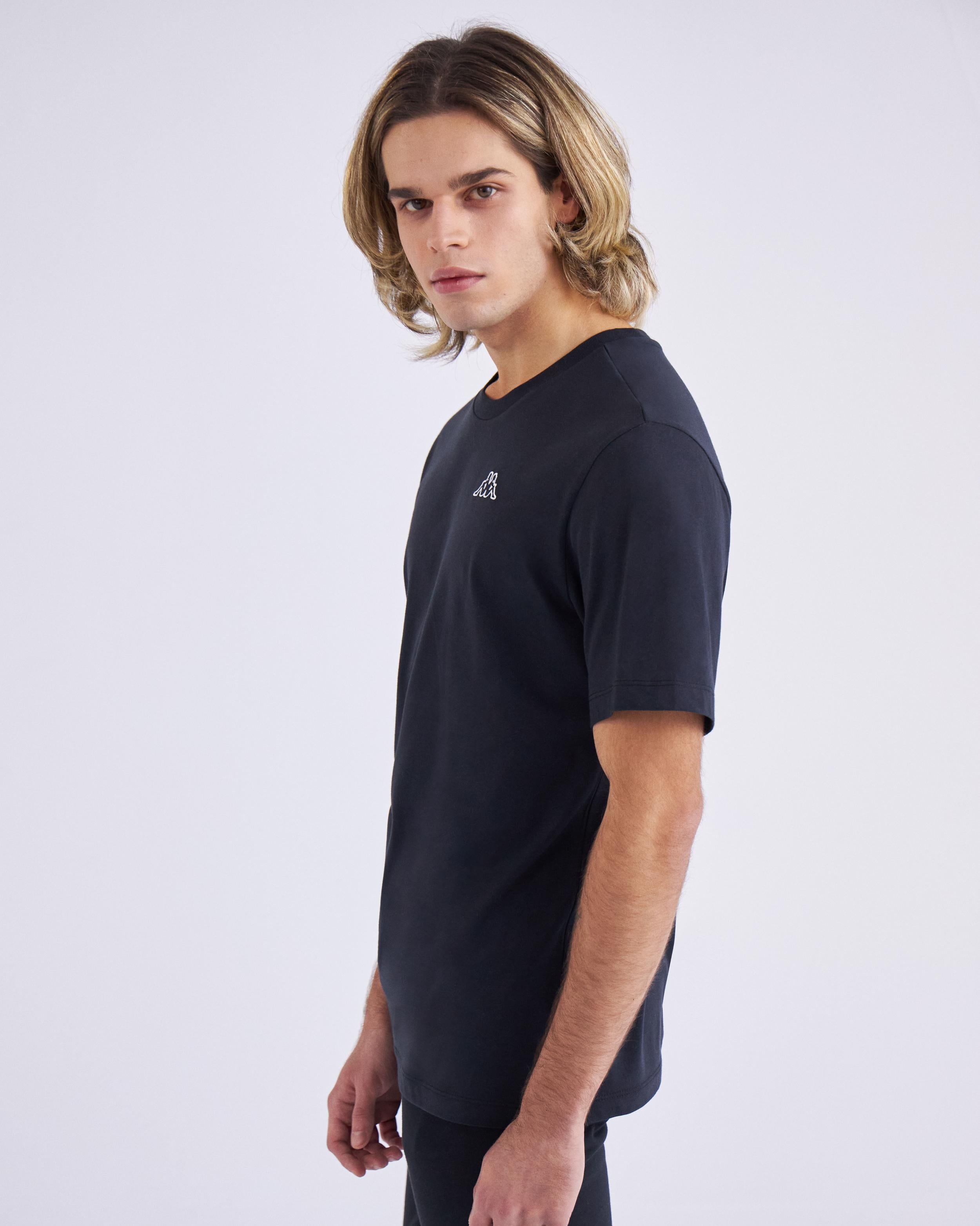 Kappa Logo Cafers Tk Erkek Siyah Bisiklet Yaka Tshirt