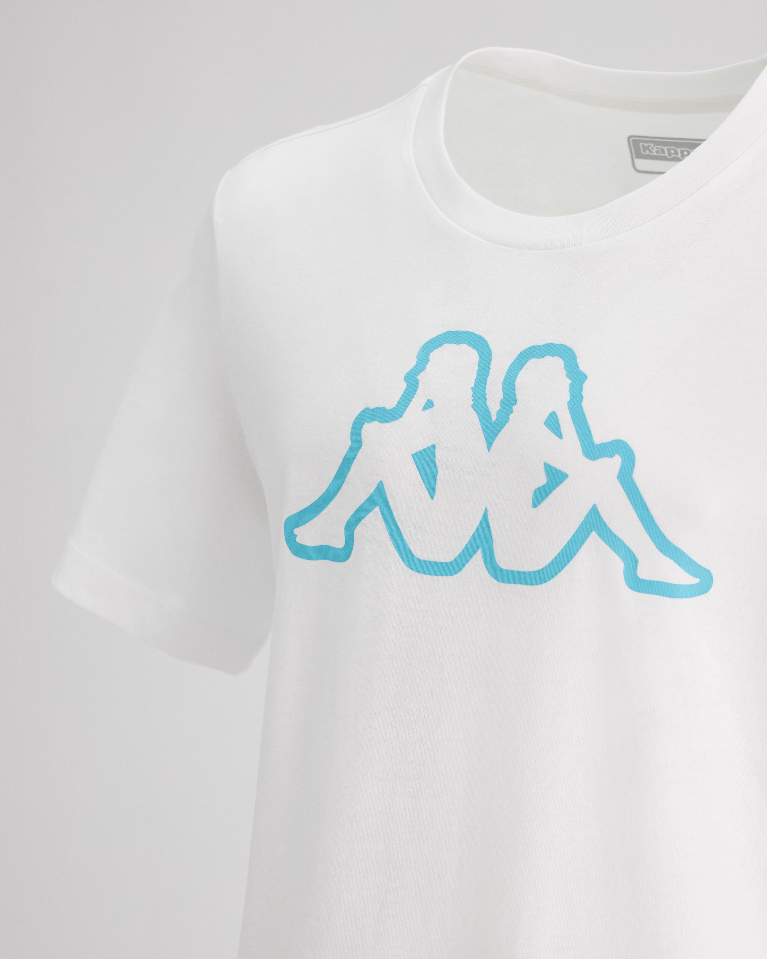 Kappa Logo Cromen Tk Erkek Beyaz Bisiklet Yaka Tshirt
