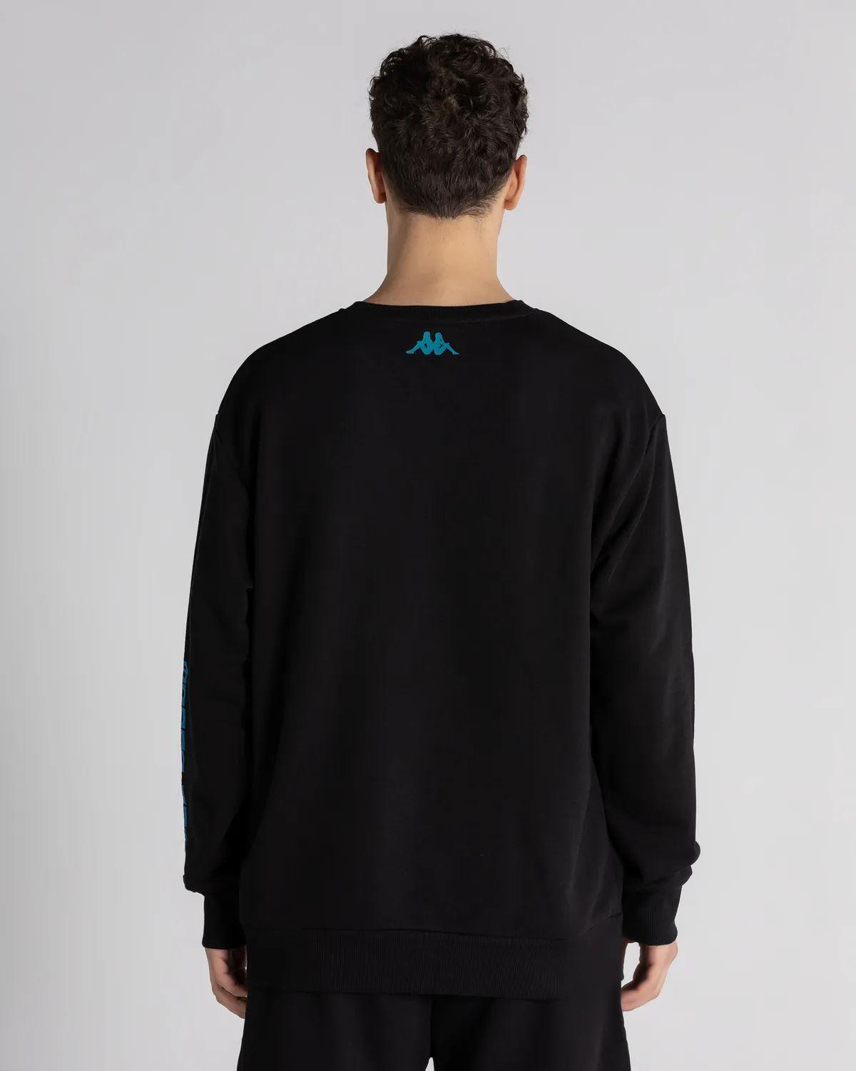Kappa Logo Navarro Erkek Siyah Bisiklet Yaka Sweat