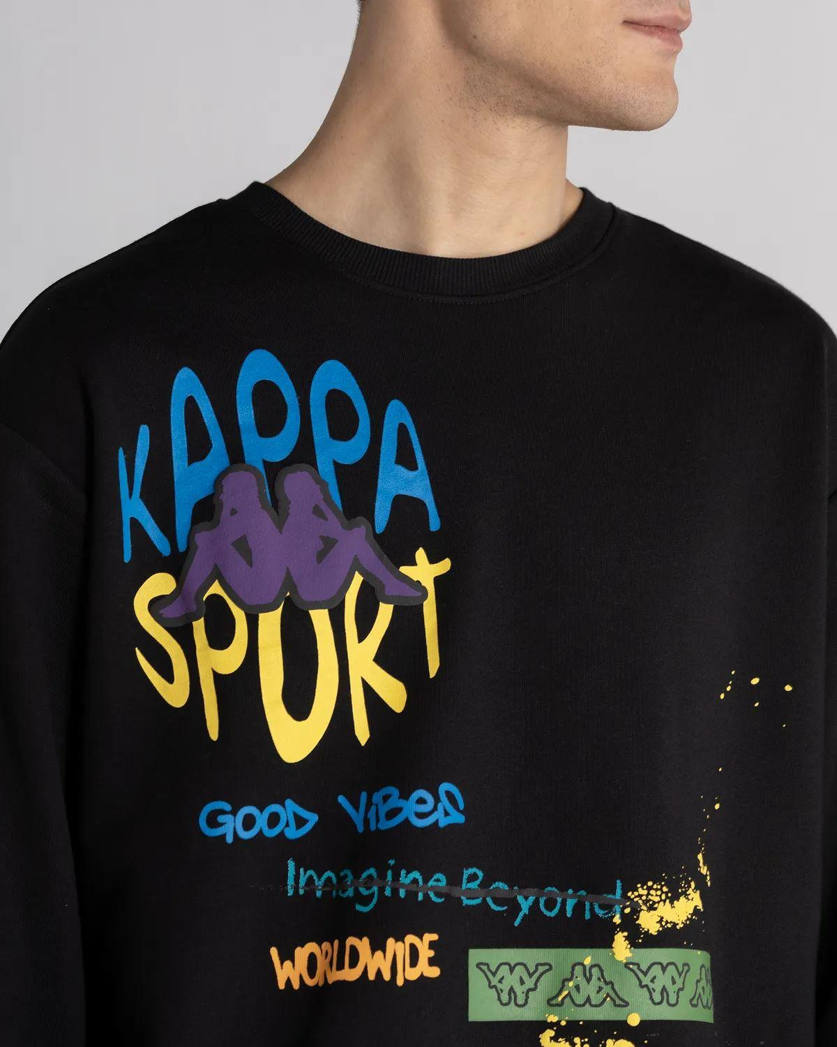 Kappa Logo Navarro Erkek Siyah Bisiklet Yaka Sweat